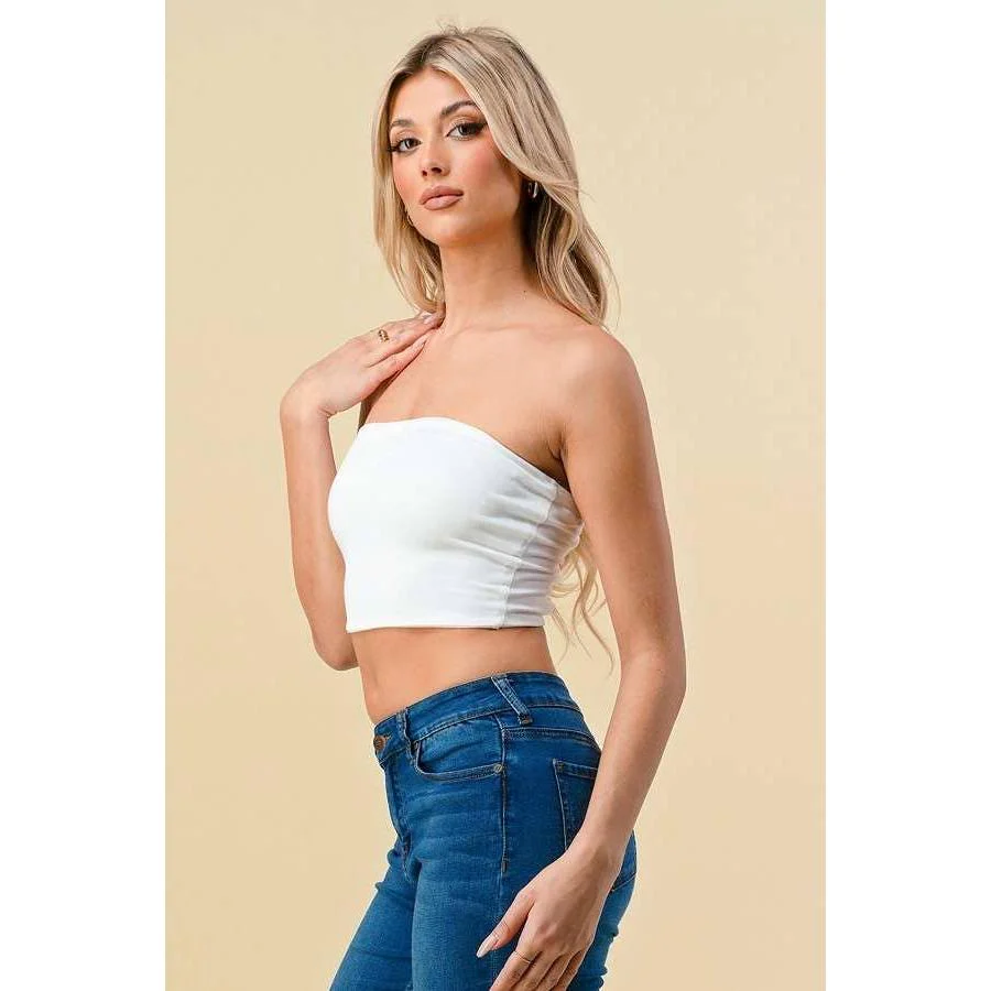 Doubled Layered Back Lace Up Tube Top | Casual Style Sleeveless Cropped Top [Available in Sizes SM-L] - Image 5