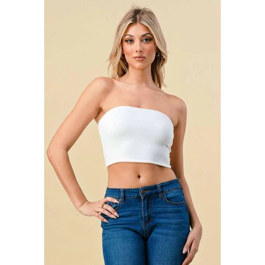 Doubled Layered Back Lace Up Tube Top | Casual Style Sleeveless Cropped Top [Available in Sizes SM-L] - Image 6