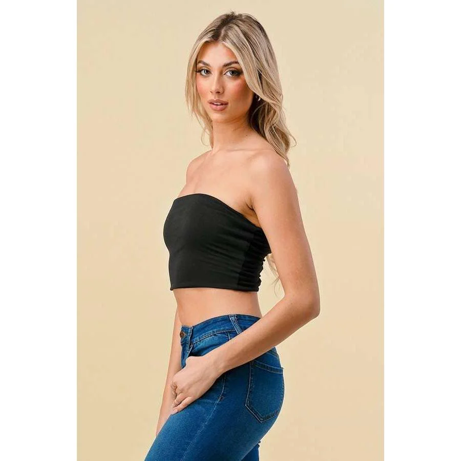 Doubled Layered Back Lace Up Tube Top | Casual Style Sleeveless Cropped Top [Available in Sizes SM-L] - Image 8