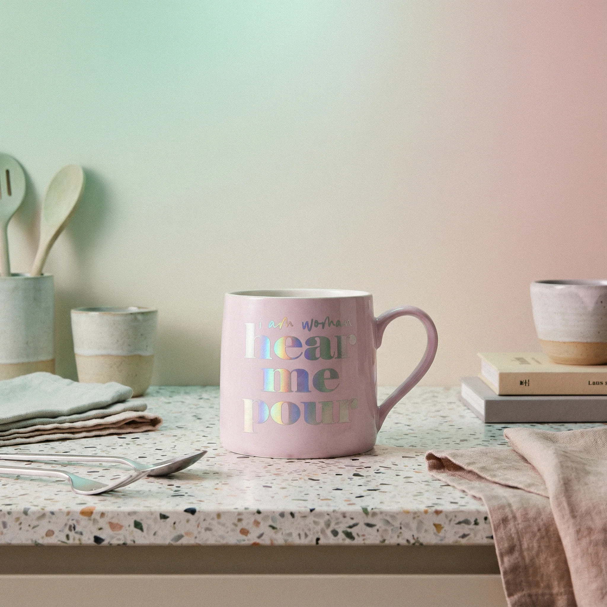 I Am Woman Hear Me Pour Jumbo Coffee Mug | Ceramic | 20 oz. - Image 3