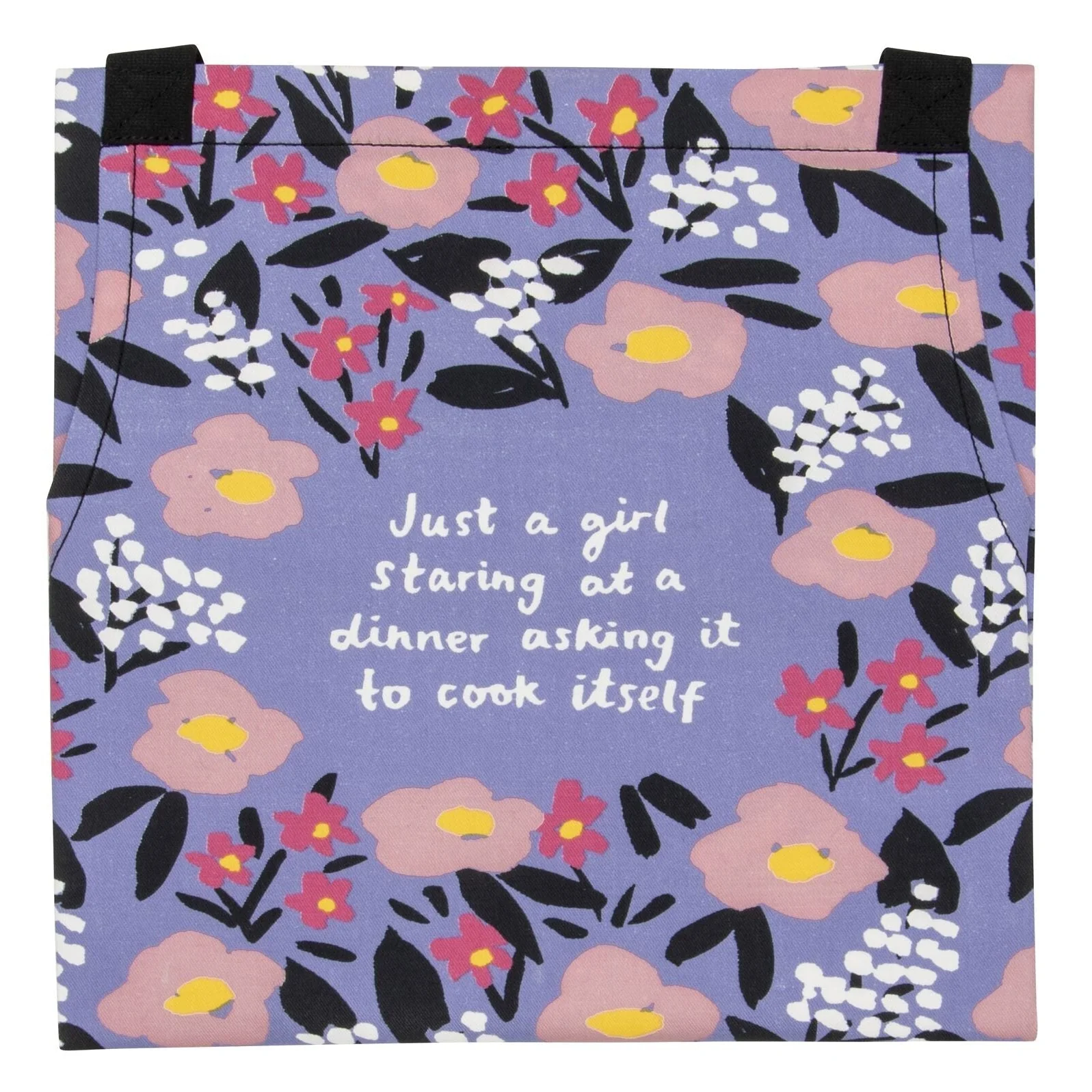 Just A Girl Staring At A Dinner Asking It To Cook Itself Funny Cooking and BBQ Apron 2 Pockets Adjustable Strap 100% Cotton | Gift for Her - Image 5