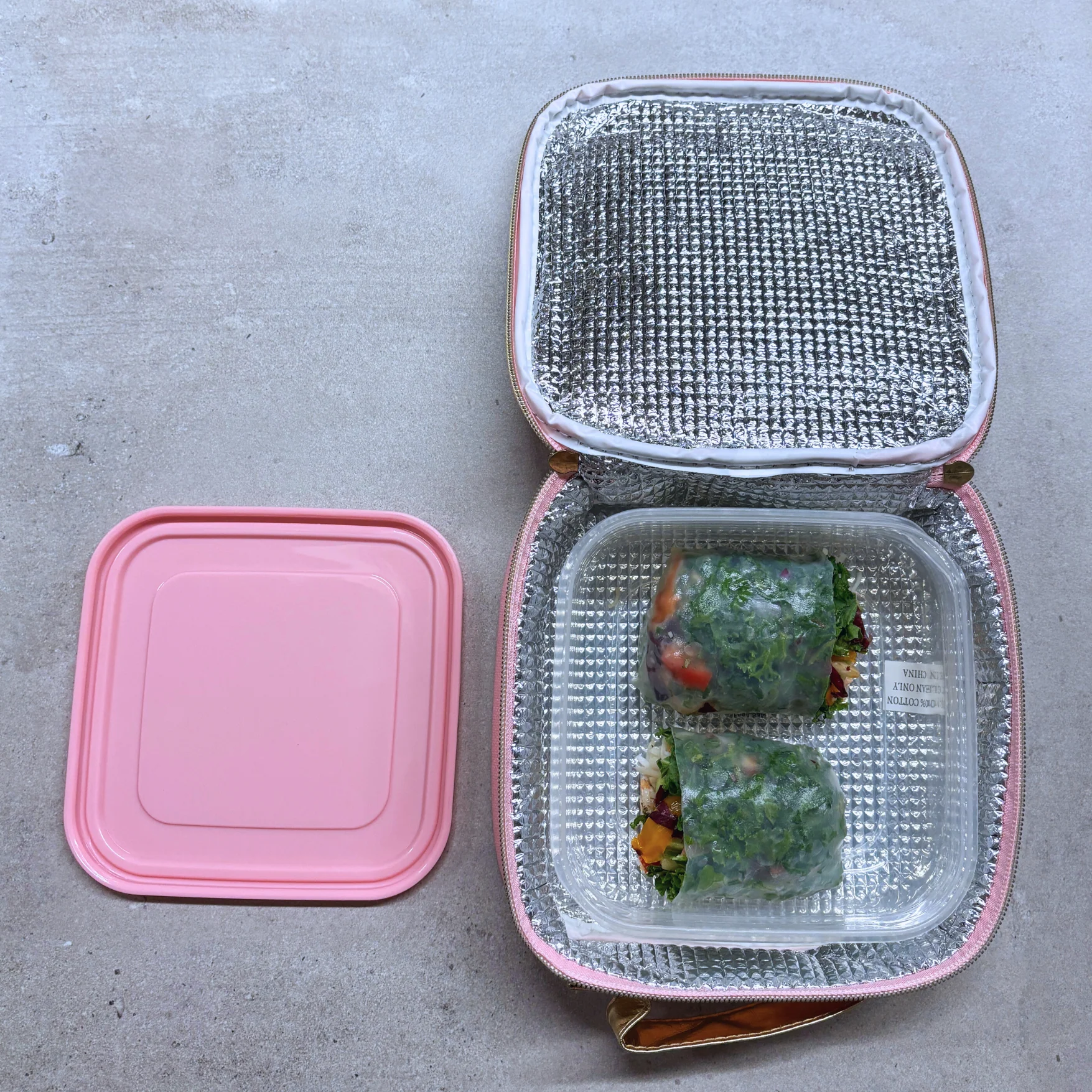 Just Chill Pink Combo Lunch Set | Sequin Embellished Lunch Bag and 6.25" Square Food Container - Image 13