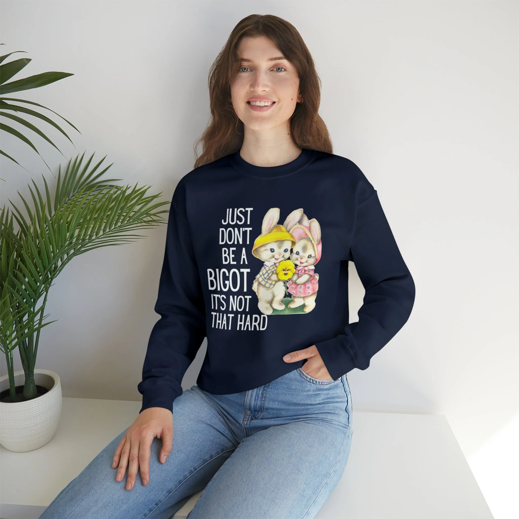 Just Don't Be A Bigot It's Not That Hard Unisex Heavy Blend™ Crewneck Sweatshirt Sizes SM-5XL | Plus Size Available - Image 5