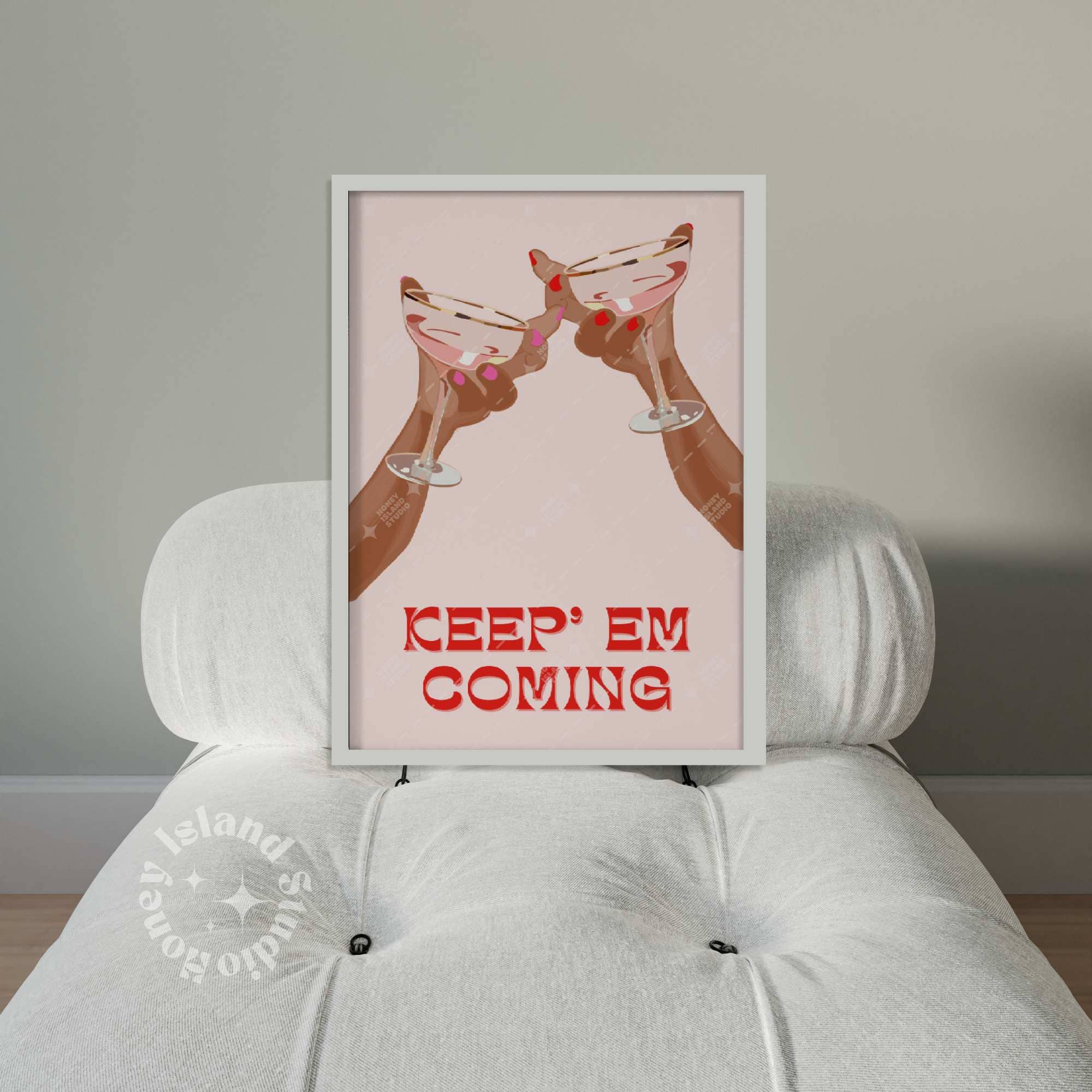 Keep 'Em Coming Cheers Poster | Unframed Wall Decor - Image 3