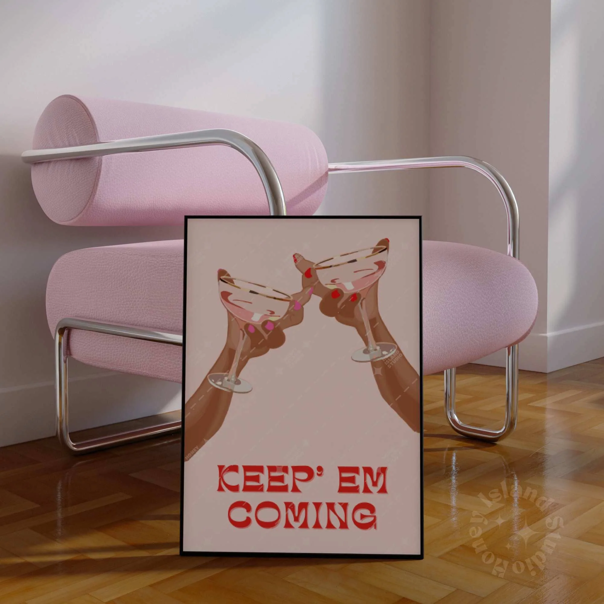 Keep 'Em Coming Cheers Poster | Unframed Wall Decor - Image 4