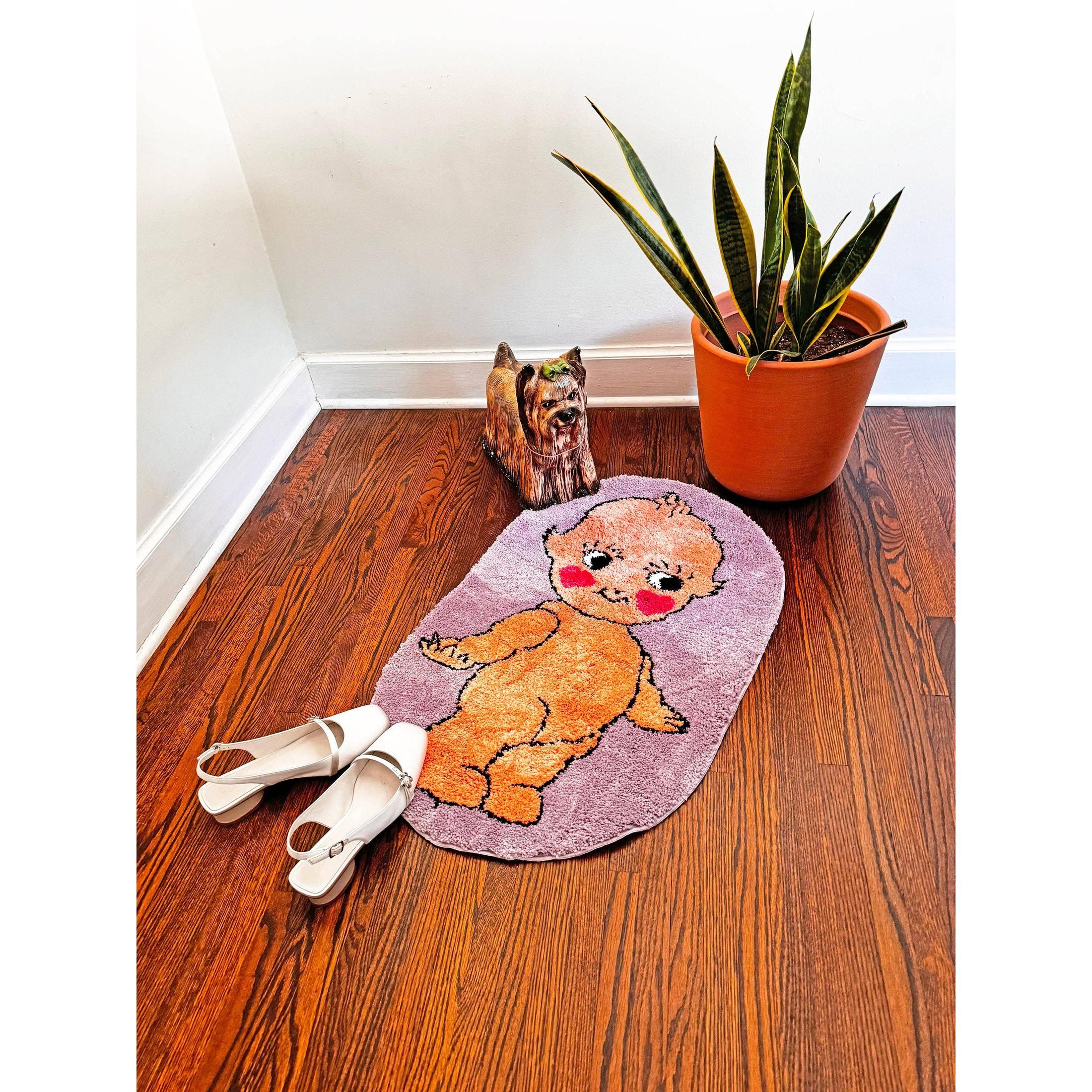 Kewpie Doll Ultrasoft Rug | Cute Retro Baby Slip Resistant Mat | 33" x 21" - Image 5