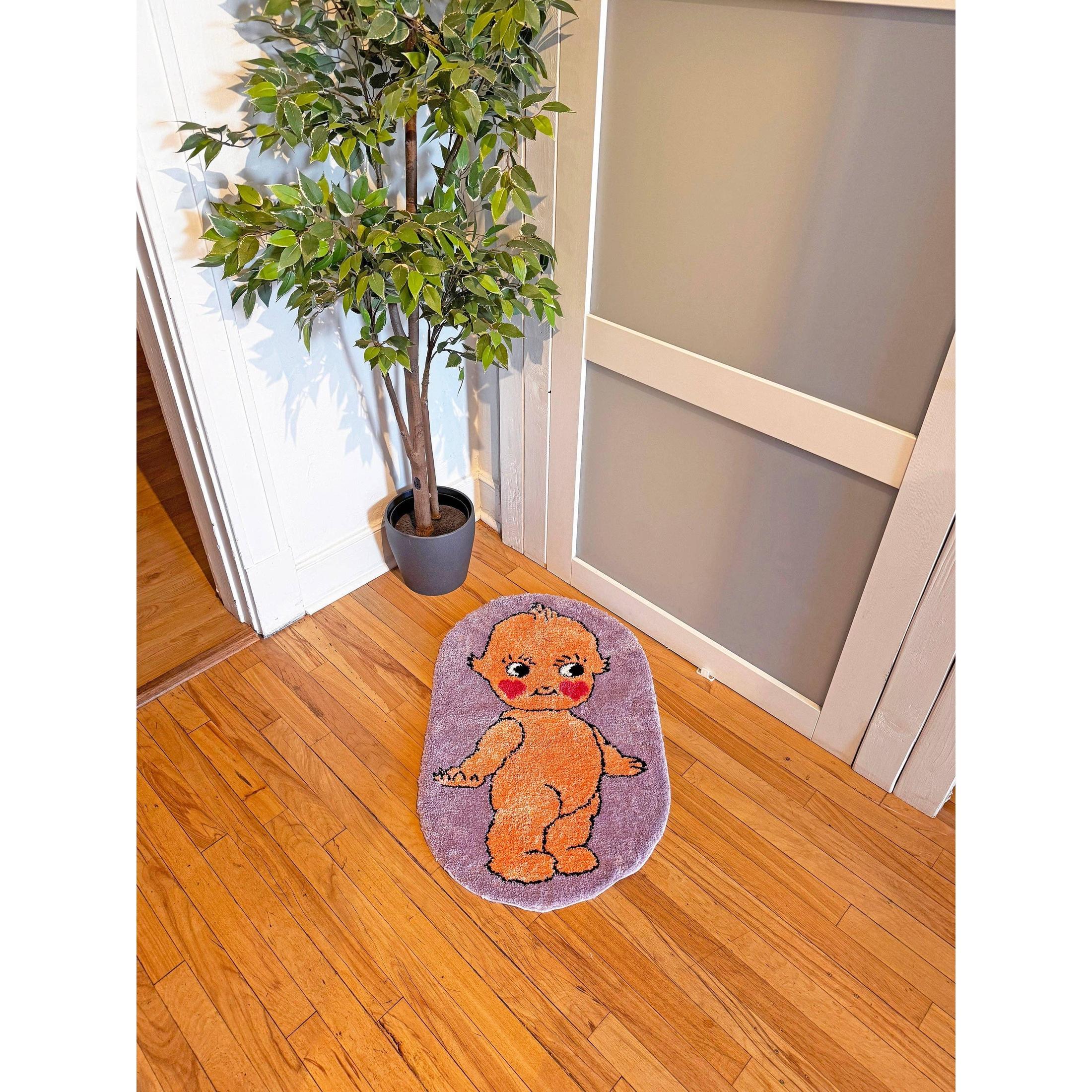 Kewpie Doll Ultrasoft Rug | Cute Retro Baby Slip Resistant Mat | 33" x 21" - Image 6