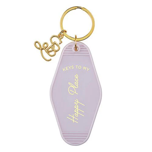 Keys to My Happy Place Motel Style Keychain with Gold Hardware - Image 2