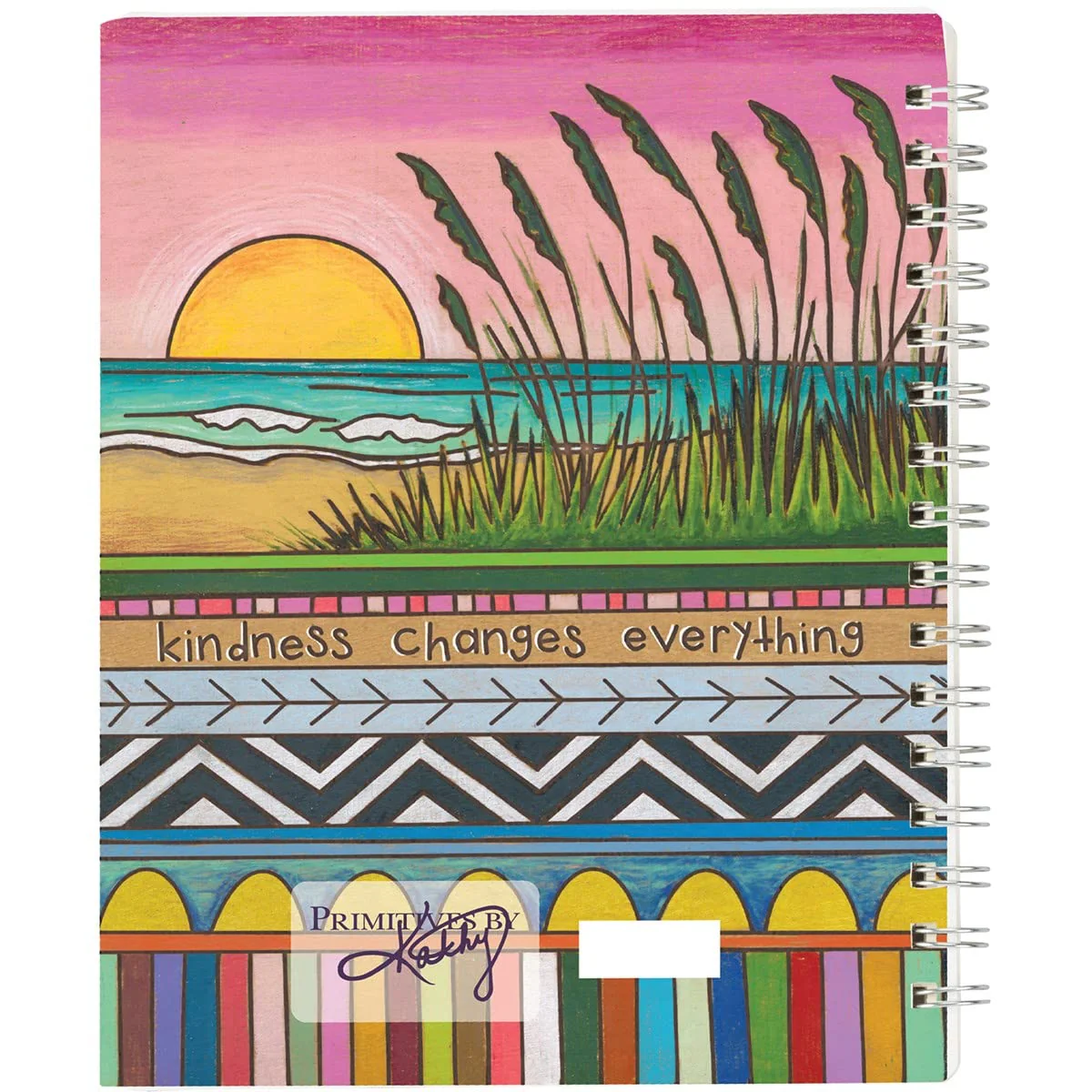Kindness Changes Everything Double-sided Spiral Notebook | Colorful Wood Burned Designs Journal | 160 Lined Pages - Image 3