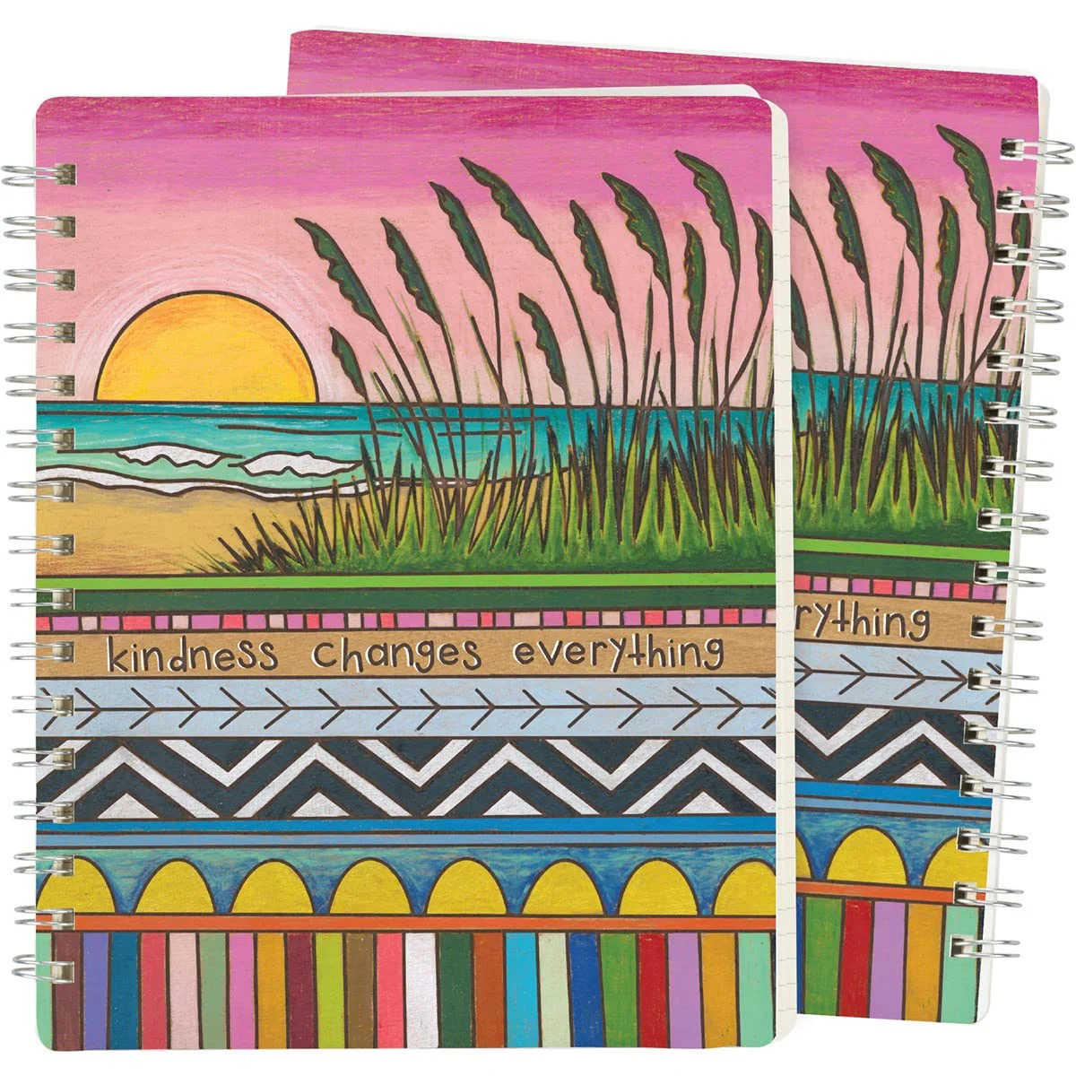 Kindness Changes Everything Double-sided Spiral Notebook | Colorful Wood Burned Designs Journal | 160 Lined Pages - Image 7