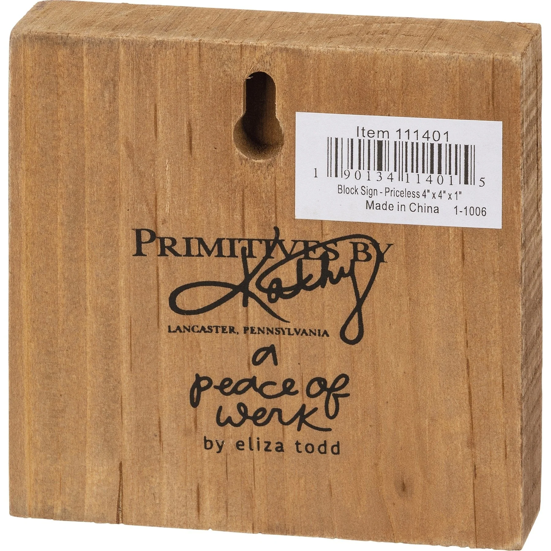 Kindness Equal Parts Free And Priceless Inspo Wooden Block Sign | 4" x 4" - Image 3