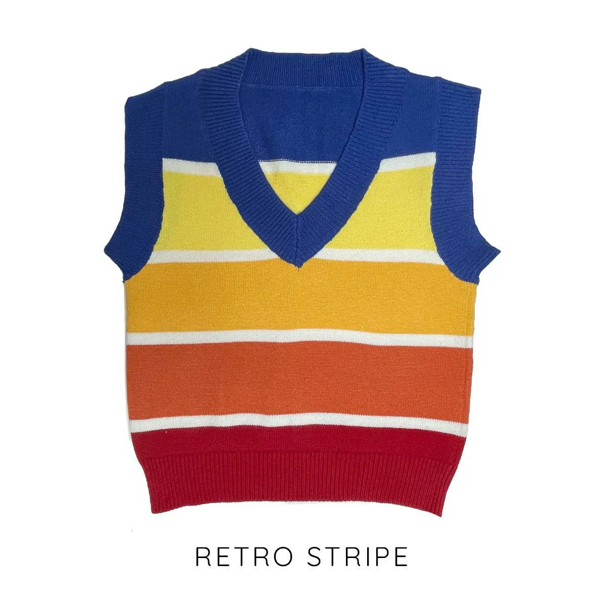Knit Vest Retro Stripe [Available in XL Only] - Image 2