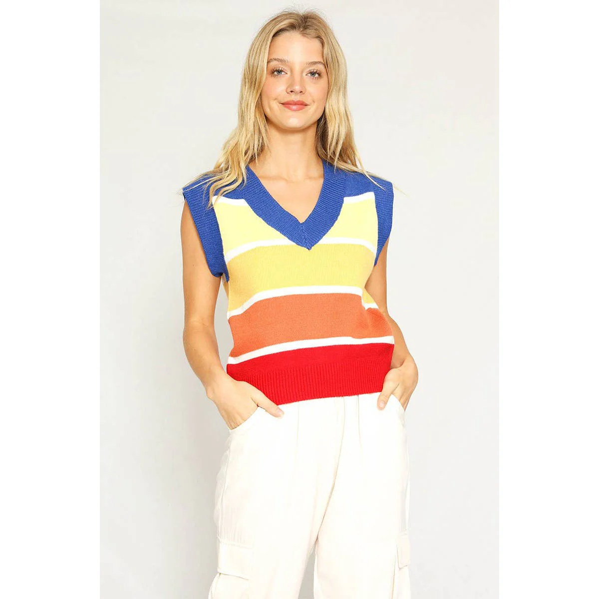 Knit Vest Retro Stripe [Available in XL Only] - Image 3