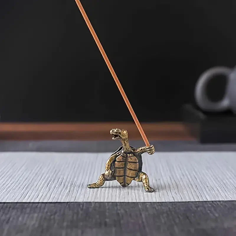 Kung Fu Turtle Incense Holder Bronze Unique Piece | Decorative Incense Stick Burner - Image 5
