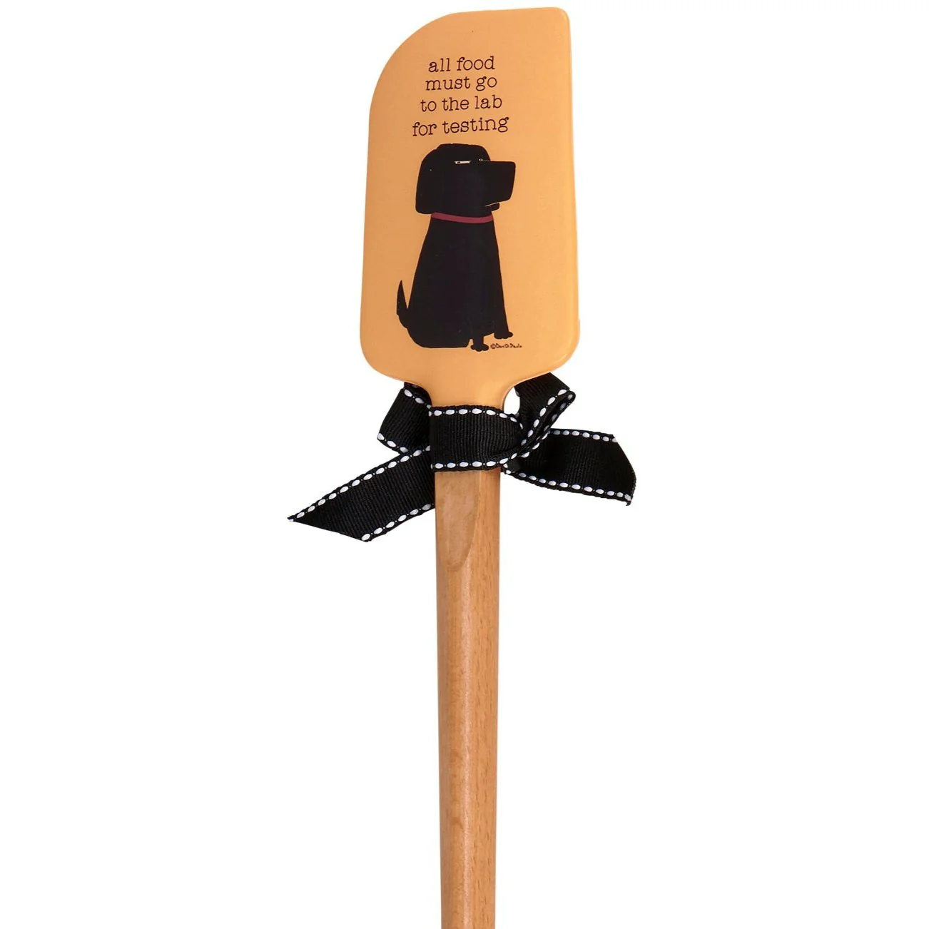 All Food to the Lab For Testing Dog Lover Spatula | Wooden Handle Double-Sided Silicone Spatula - Image 2