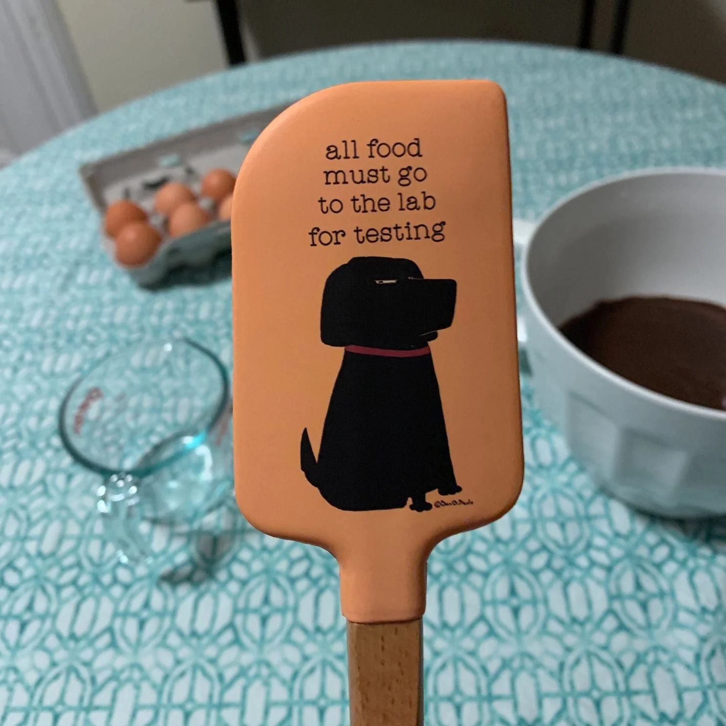 All Food to the Lab For Testing Dog Lover Spatula | Wooden Handle Double-Sided Silicone Spatula - Image 3