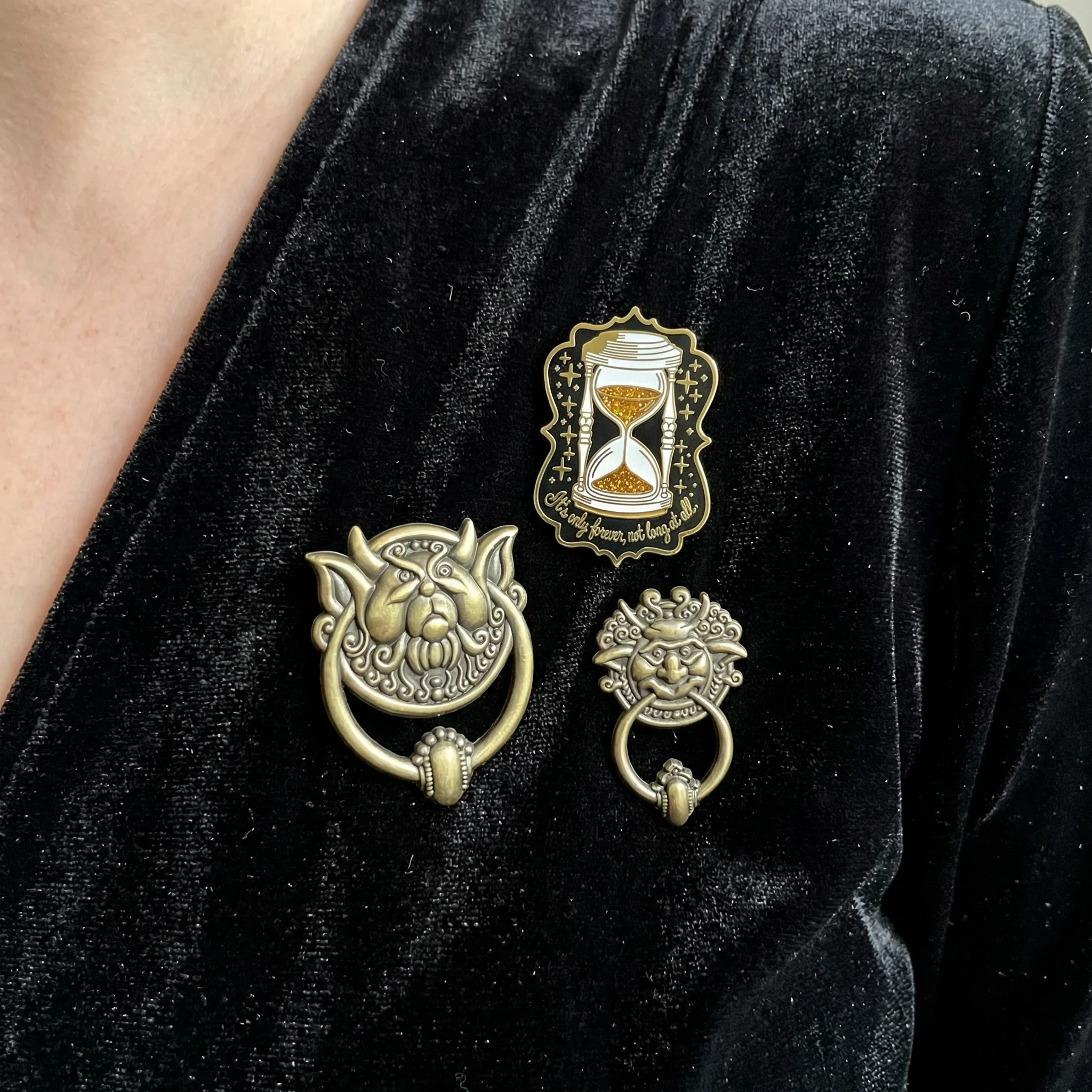 It’s Only Forever Not Long At All Labyrinth Inspired Hourglass Enamel Pin | Glitter Hard Enamel Fantasy Movie Pin - Image 2