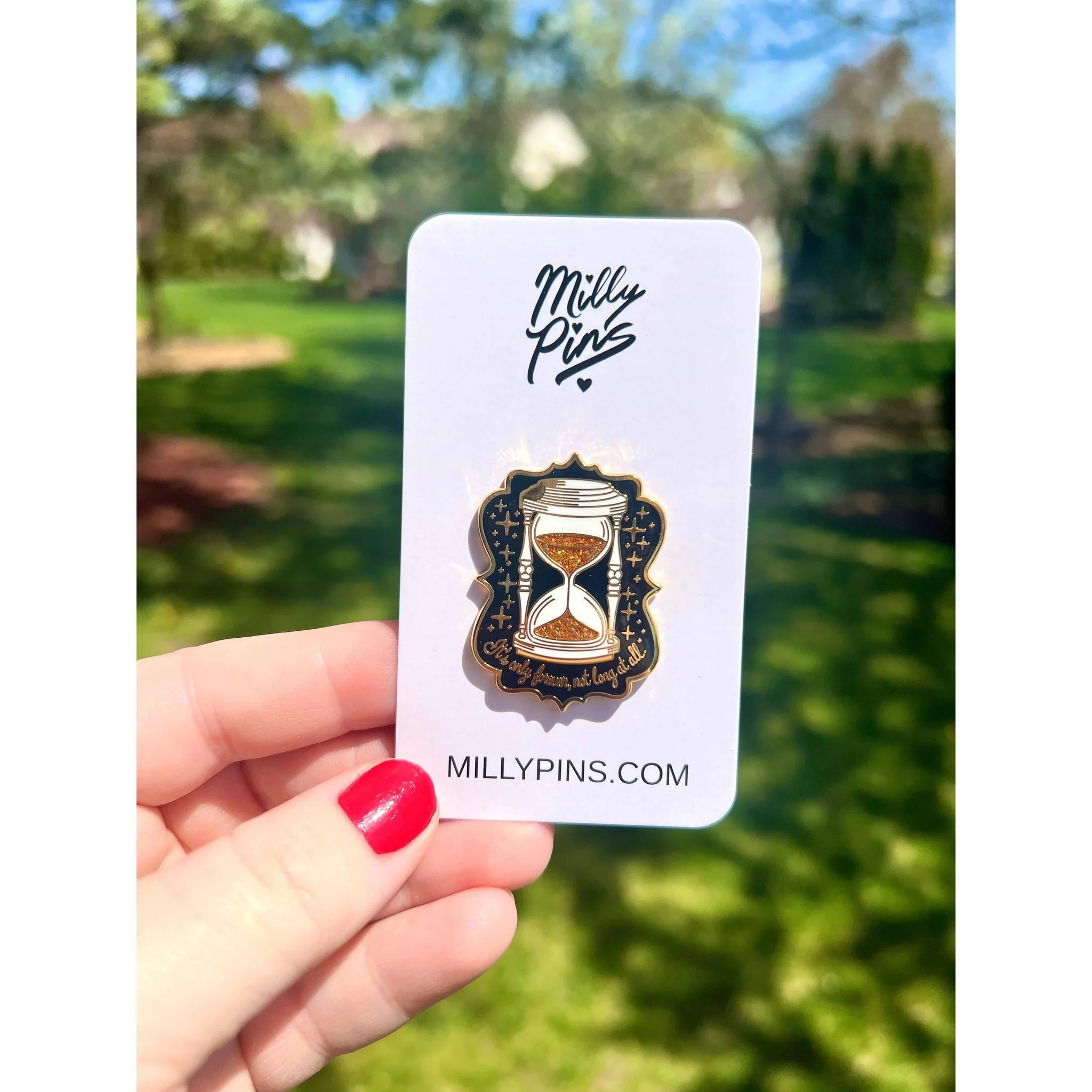It’s Only Forever Not Long At All Labyrinth Inspired Hourglass Enamel Pin | Glitter Hard Enamel Fantasy Movie Pin - Image 4