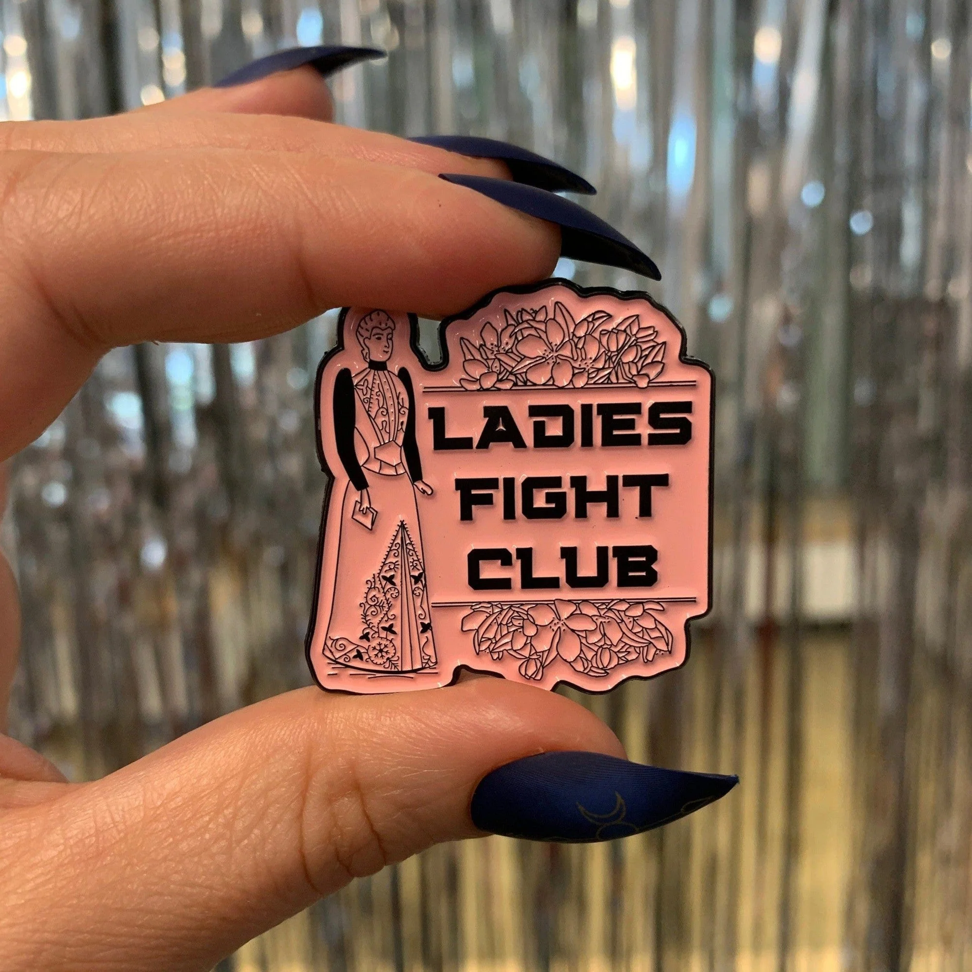 Ladies Fight Club Enamel Pin Victorian Funny Lapel Pin - Image 3