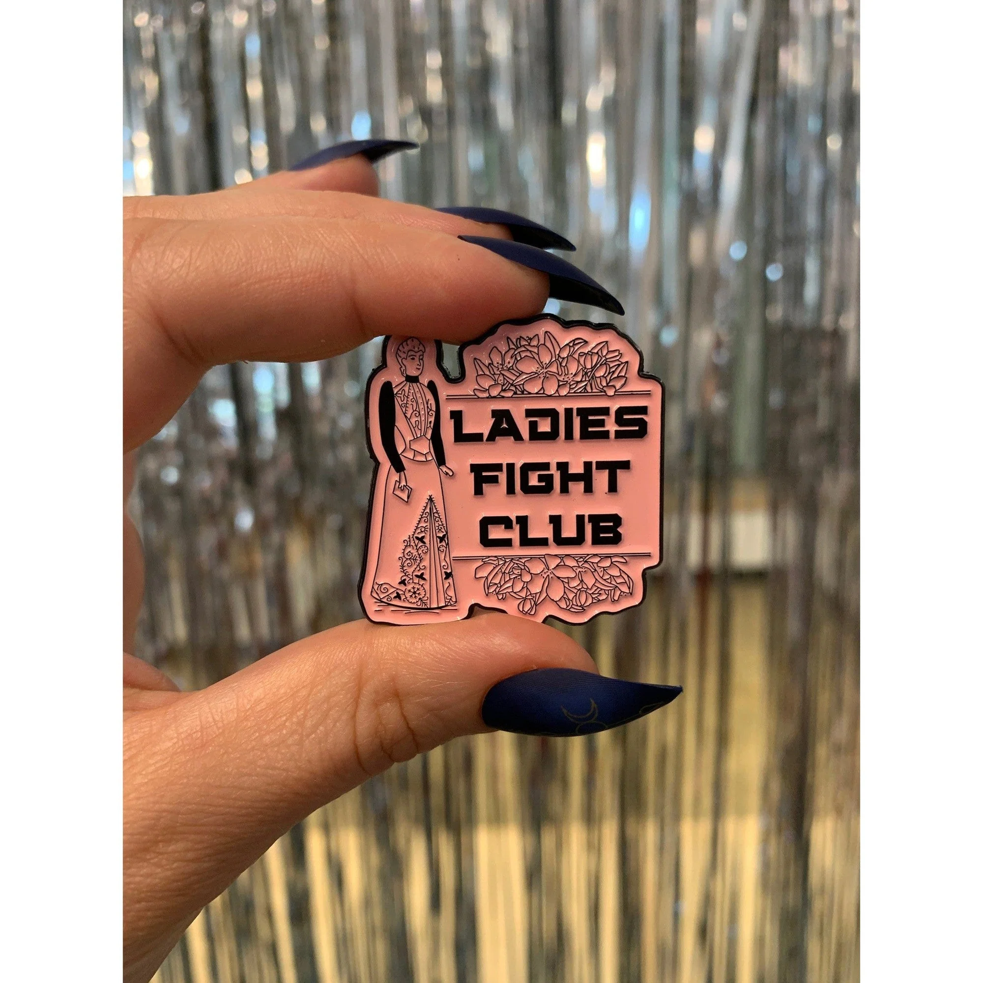 Ladies Fight Club Enamel Pin Victorian Funny Lapel Pin - Image 6