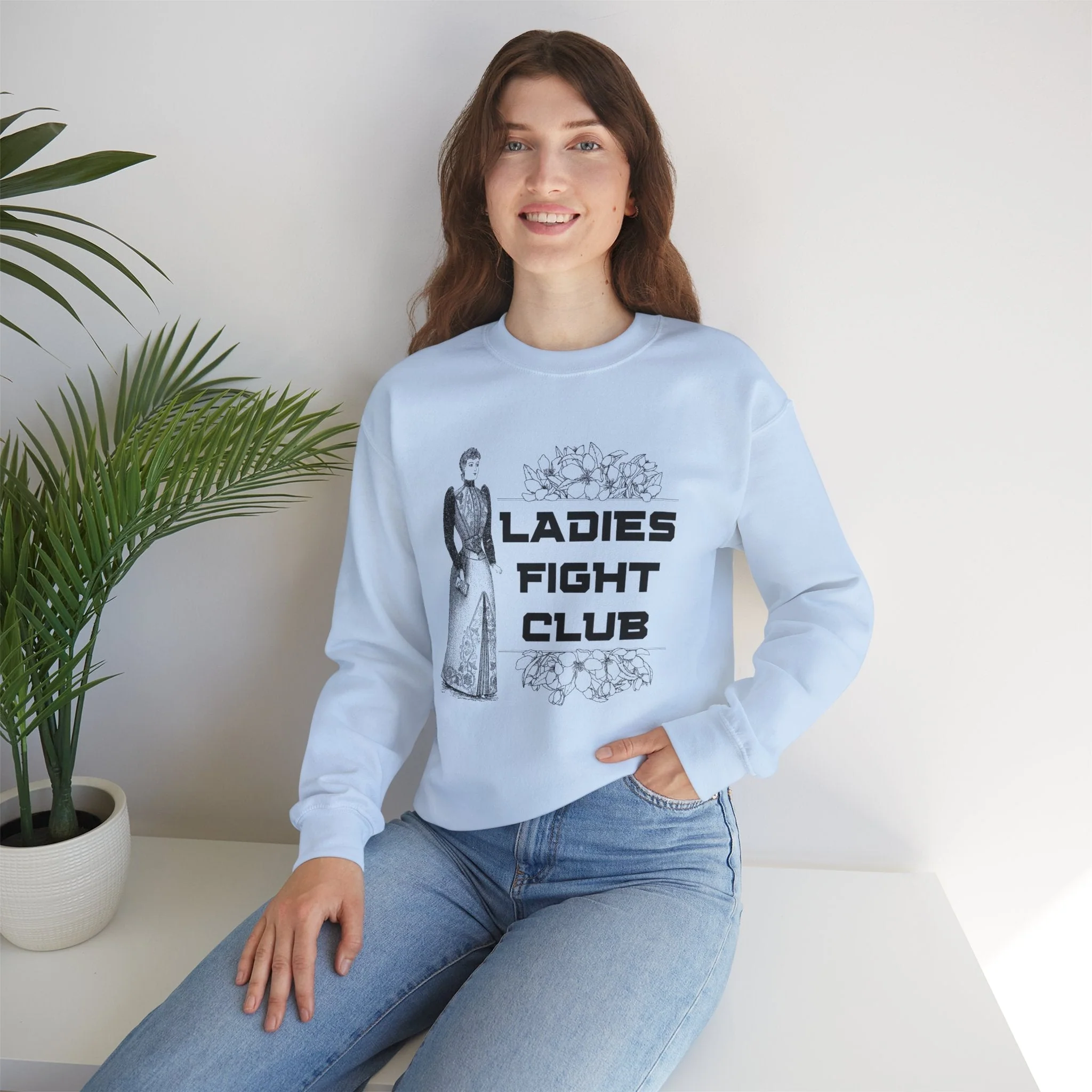 Ladies Fight Club Unisex Heavy Blend™ Crewneck Sweatshirt Sizes SM-5XL | Plus Size Available - Image 4