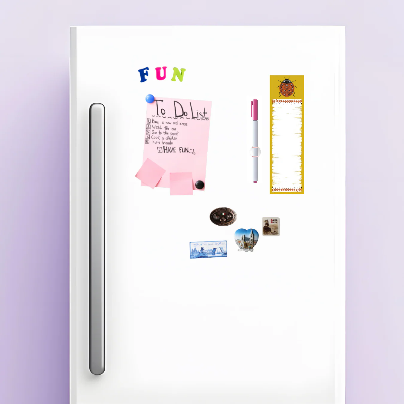 Ladybug Magnetic List Pad | Ladybird Beetles Notepad | 2.75" x 9.50" - Image 5