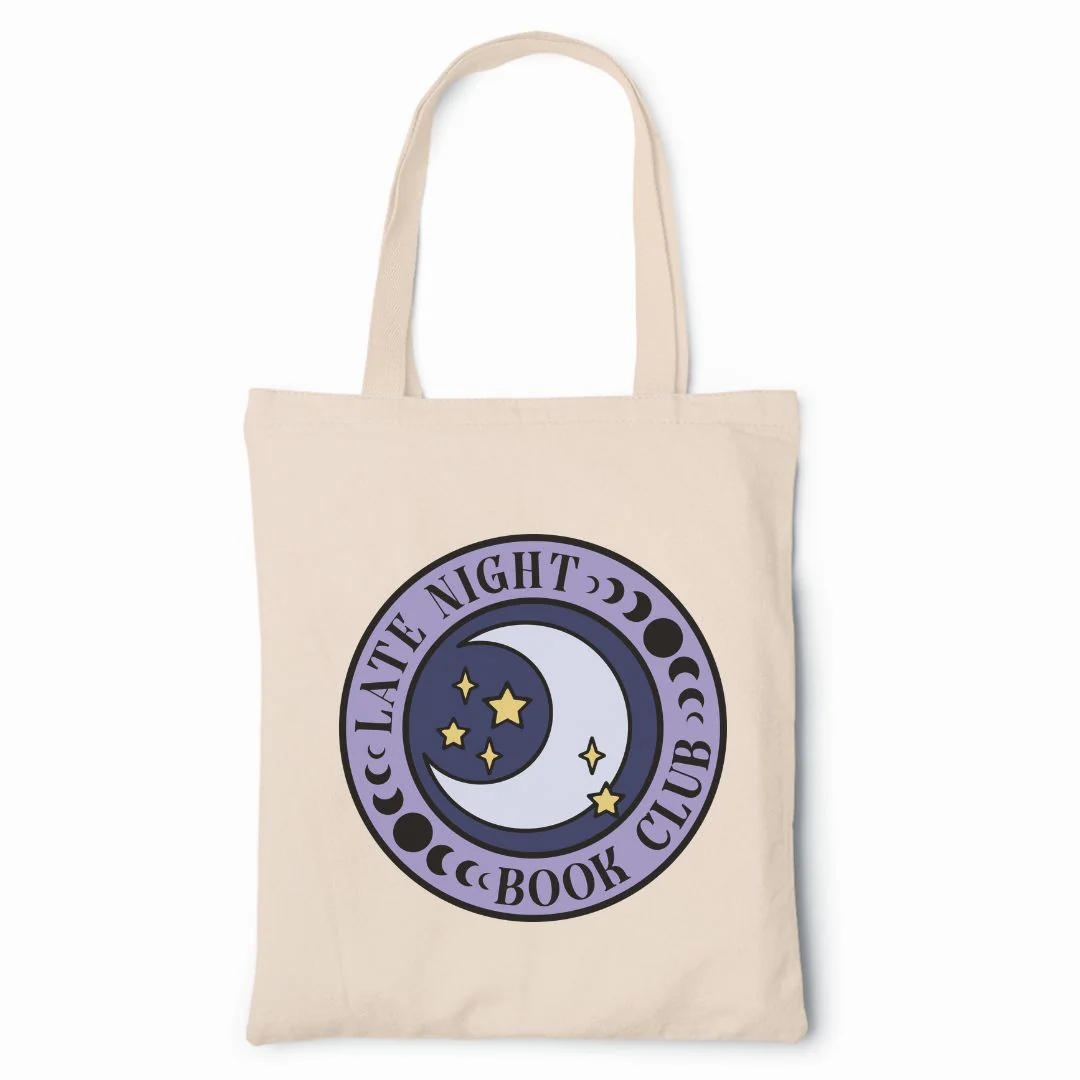 Late Night Book Club Tote Bag | 15" x 16" - Image 2