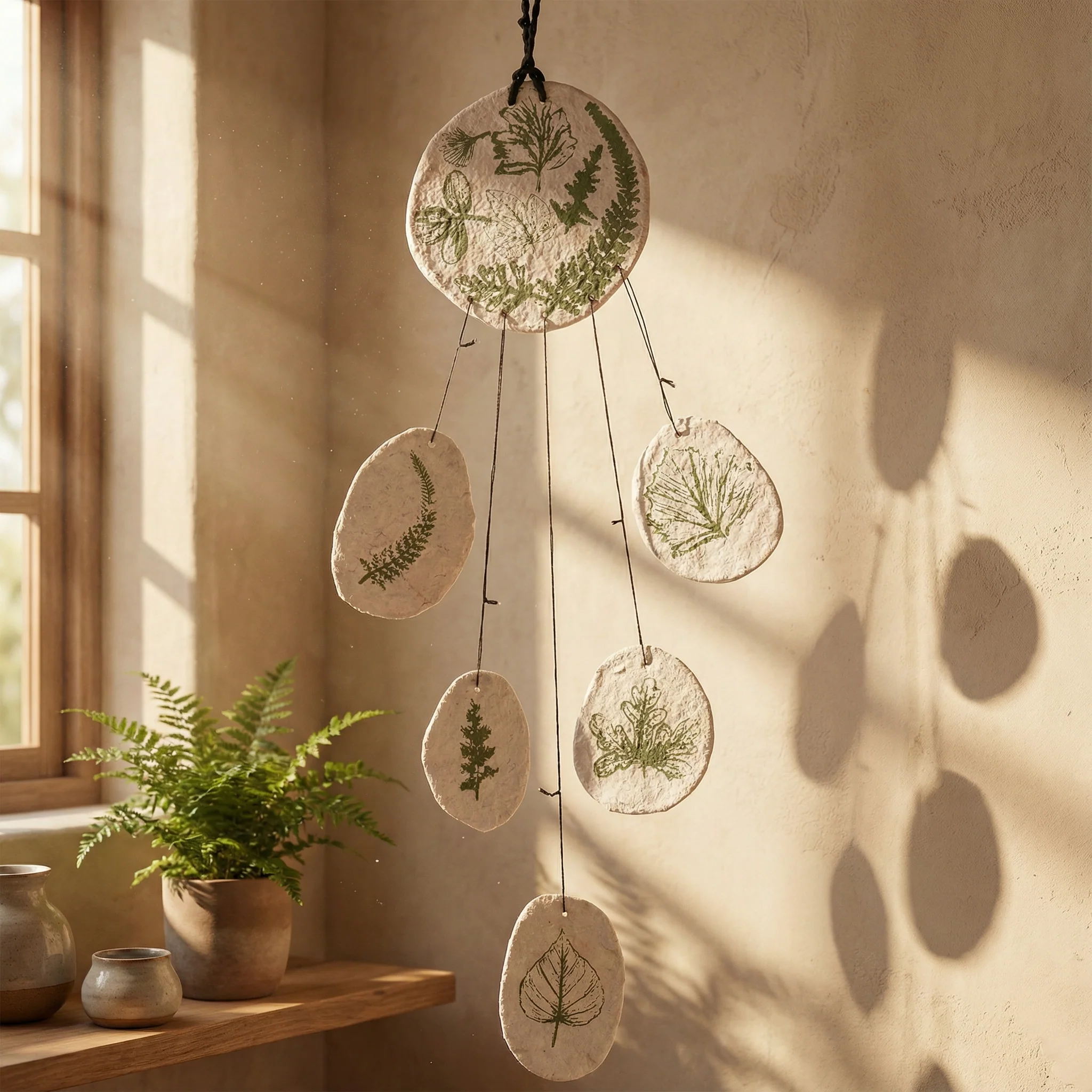 Leaf Study Hanging Decor | Paper-mache Nature-themed Wall Display | 3.75" x 15" - Image 10