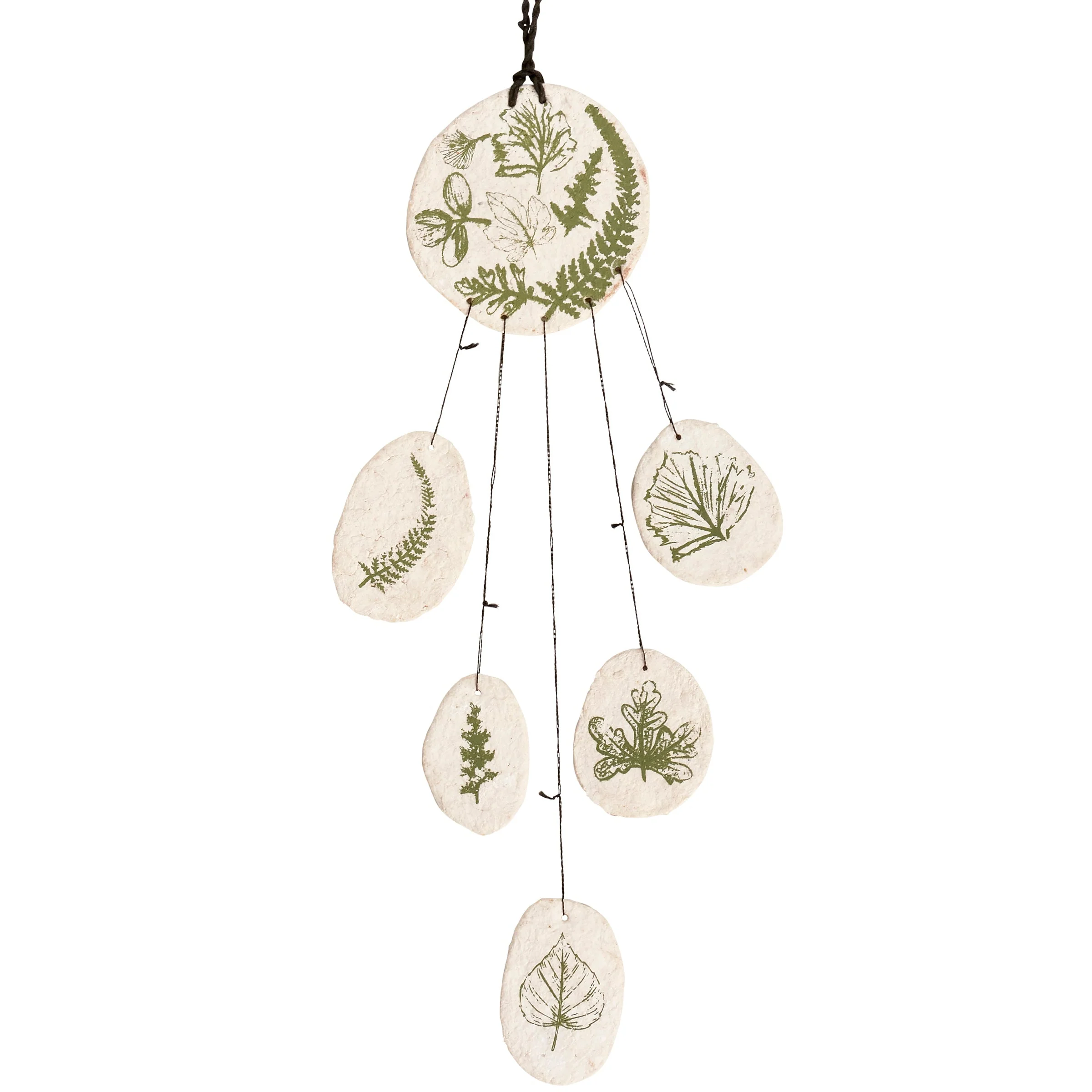 Leaf Study Hanging Decor | Paper-mache Nature-themed Wall Display | 3.75" x 15" - Image 2