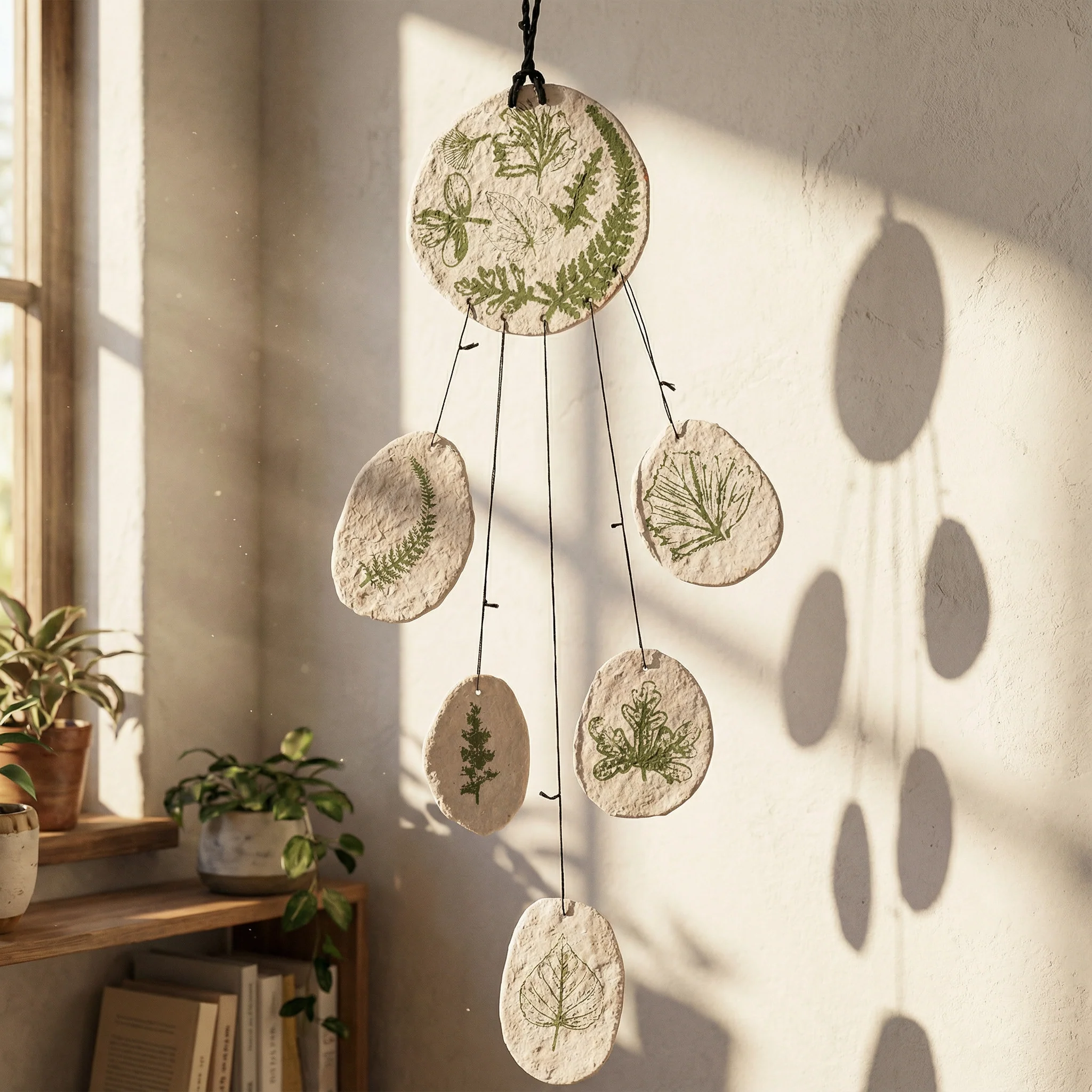 Leaf Study Hanging Decor | Paper-mache Nature-themed Wall Display | 3.75" x 15" - Image 3