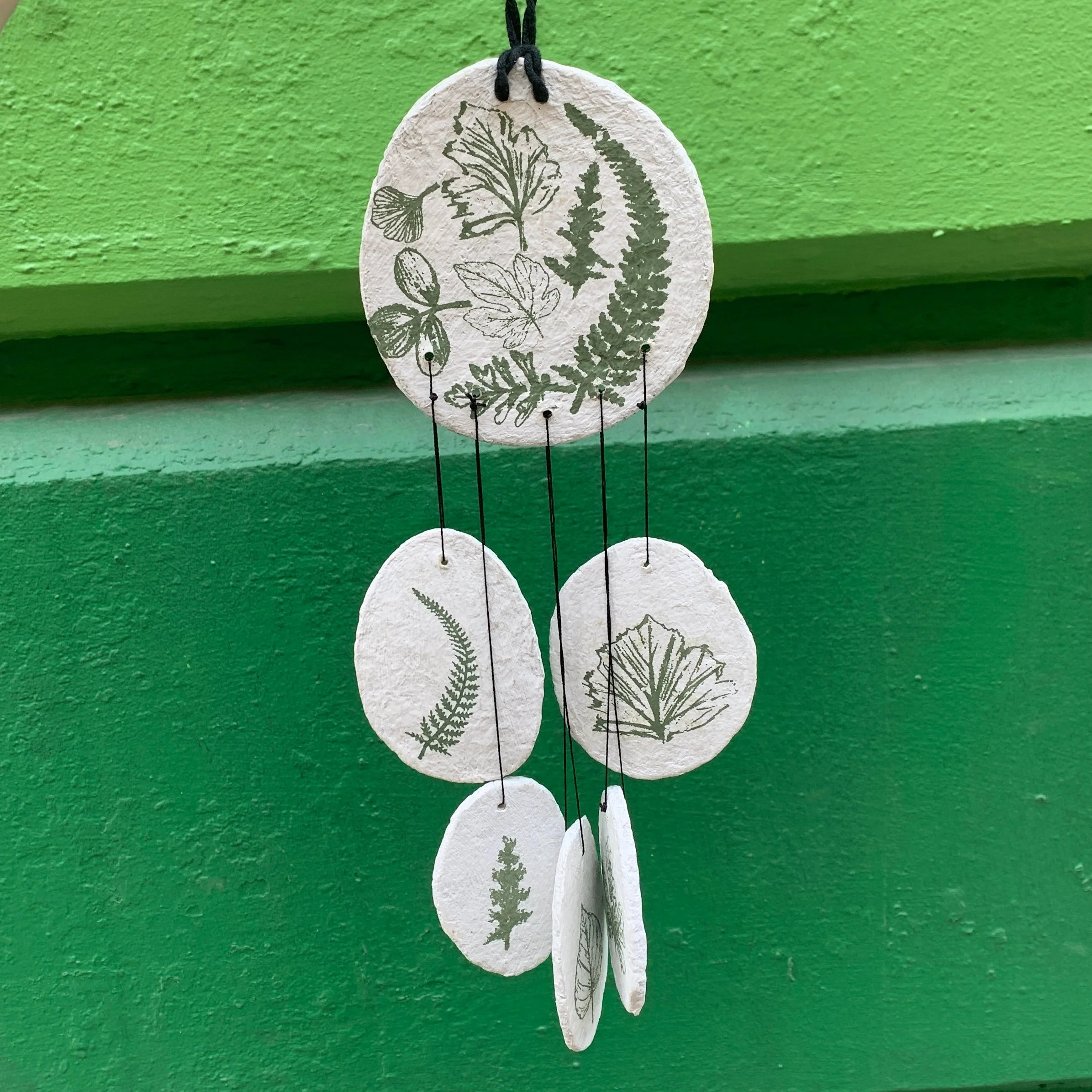 Leaf Study Hanging Decor | Paper-mache Nature-themed Wall Display | 3.75" x 15" - Image 4