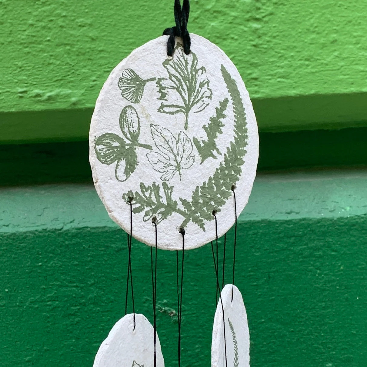 Leaf Study Hanging Decor | Paper-mache Nature-themed Wall Display | 3.75" x 15" - Image 7