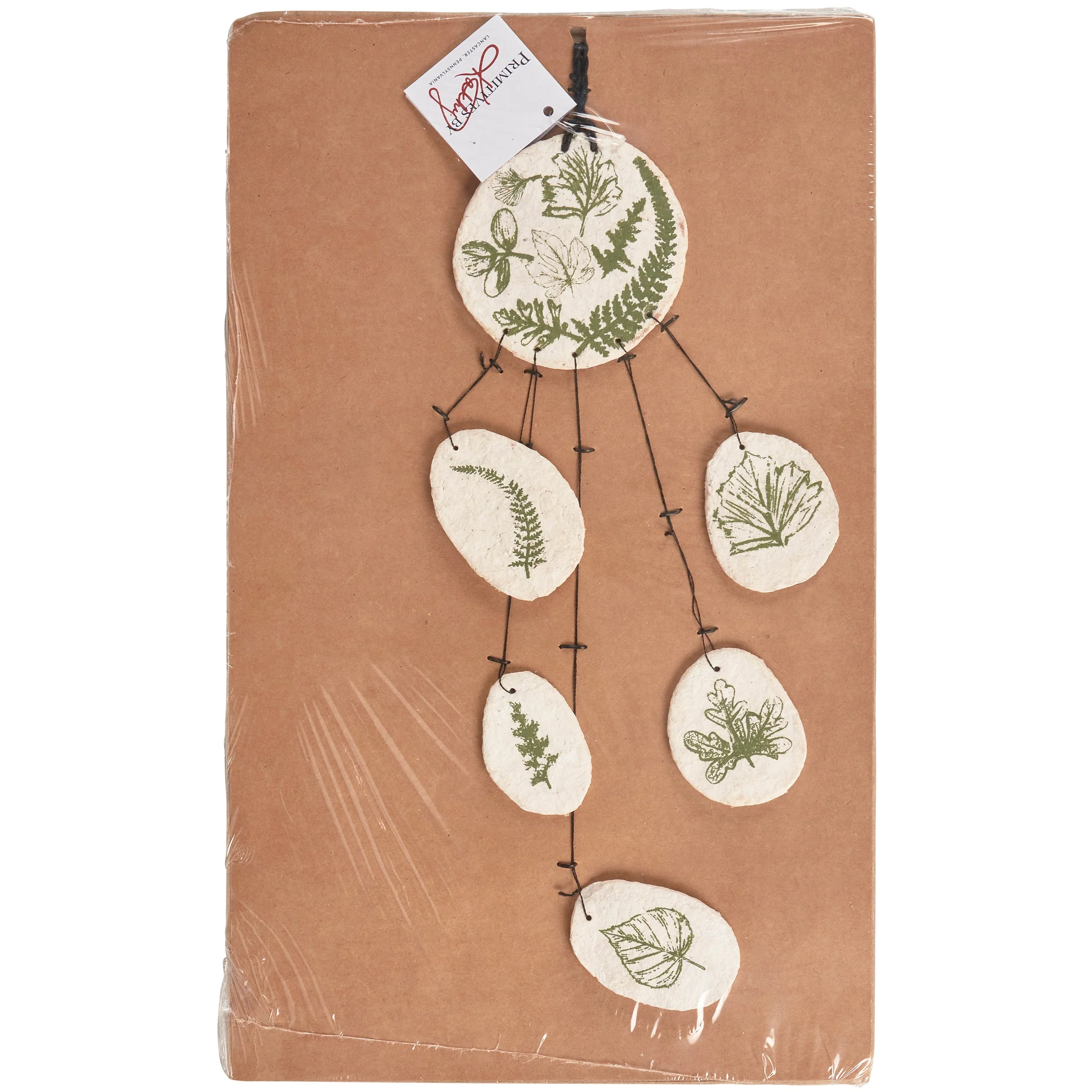 Leaf Study Hanging Decor | Paper-mache Nature-themed Wall Display | 3.75" x 15" - Image 9