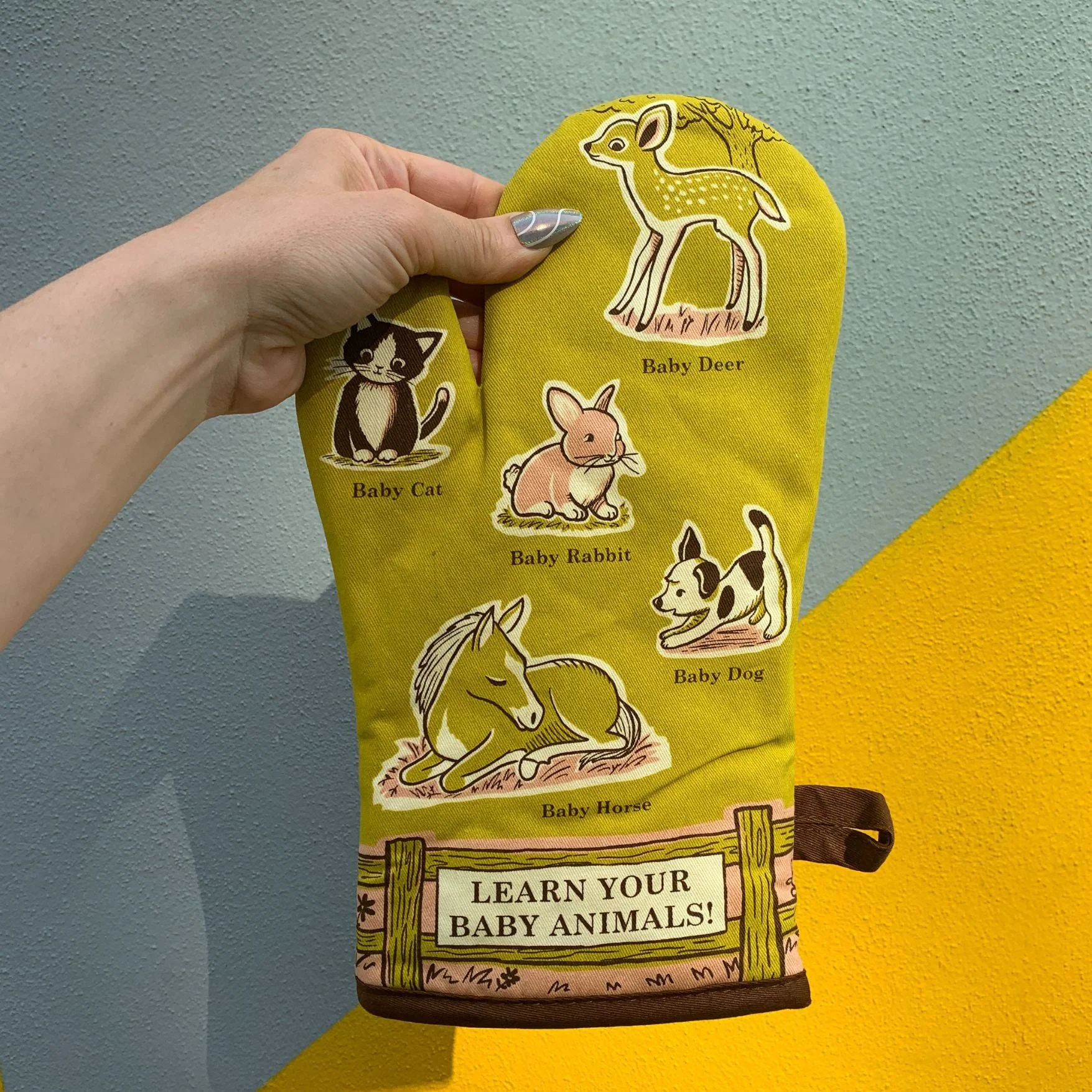 Learn Your Baby Animals Oven Mitt with Animal Design | Kitchen Thermal Single Pot Holder | BlueQ at GetBullish - Image 3