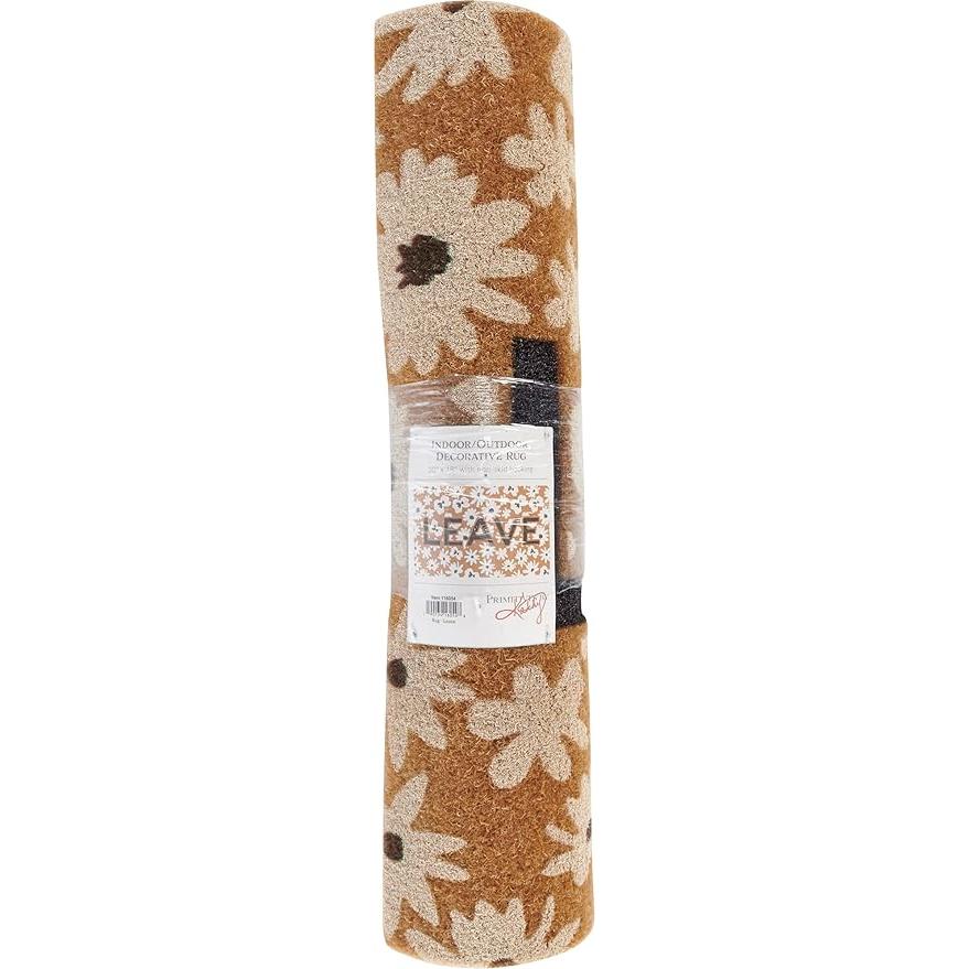Leave Floral Rug | Skid-Resistant Backing Mat | Indoor/Outdoor 30" x 18" - Image 3