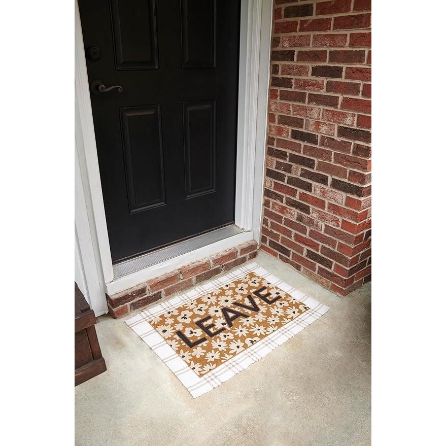 Leave Floral Rug | Skid-Resistant Backing Mat | Indoor/Outdoor 30" x 18" - Image 4