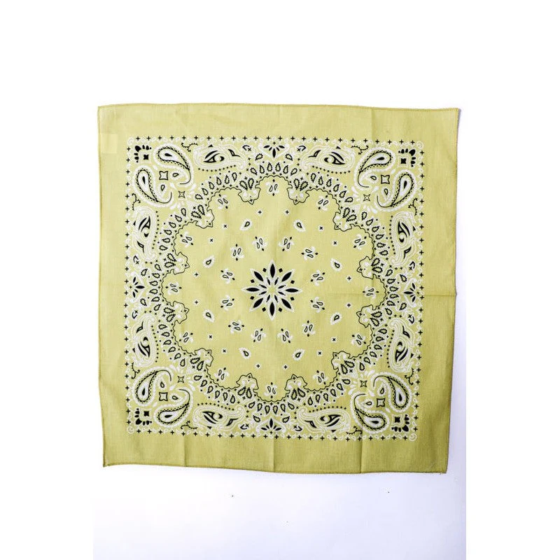 Lemon Muted Color Bandana | Boho Hair Scarf Headwrap - Image 3