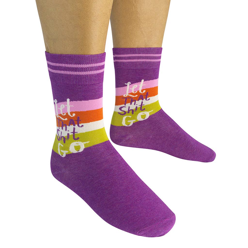 Let That Shit Go Socks in Purple - Image 3