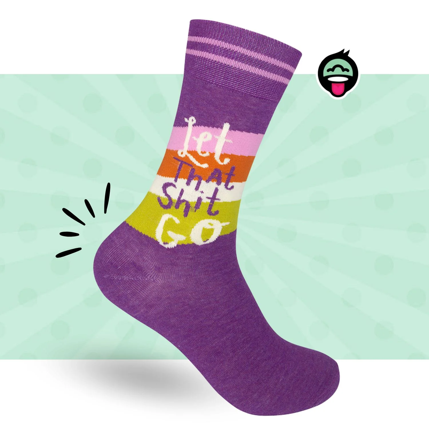 Let That Shit Go Socks in Purple - Image 5
