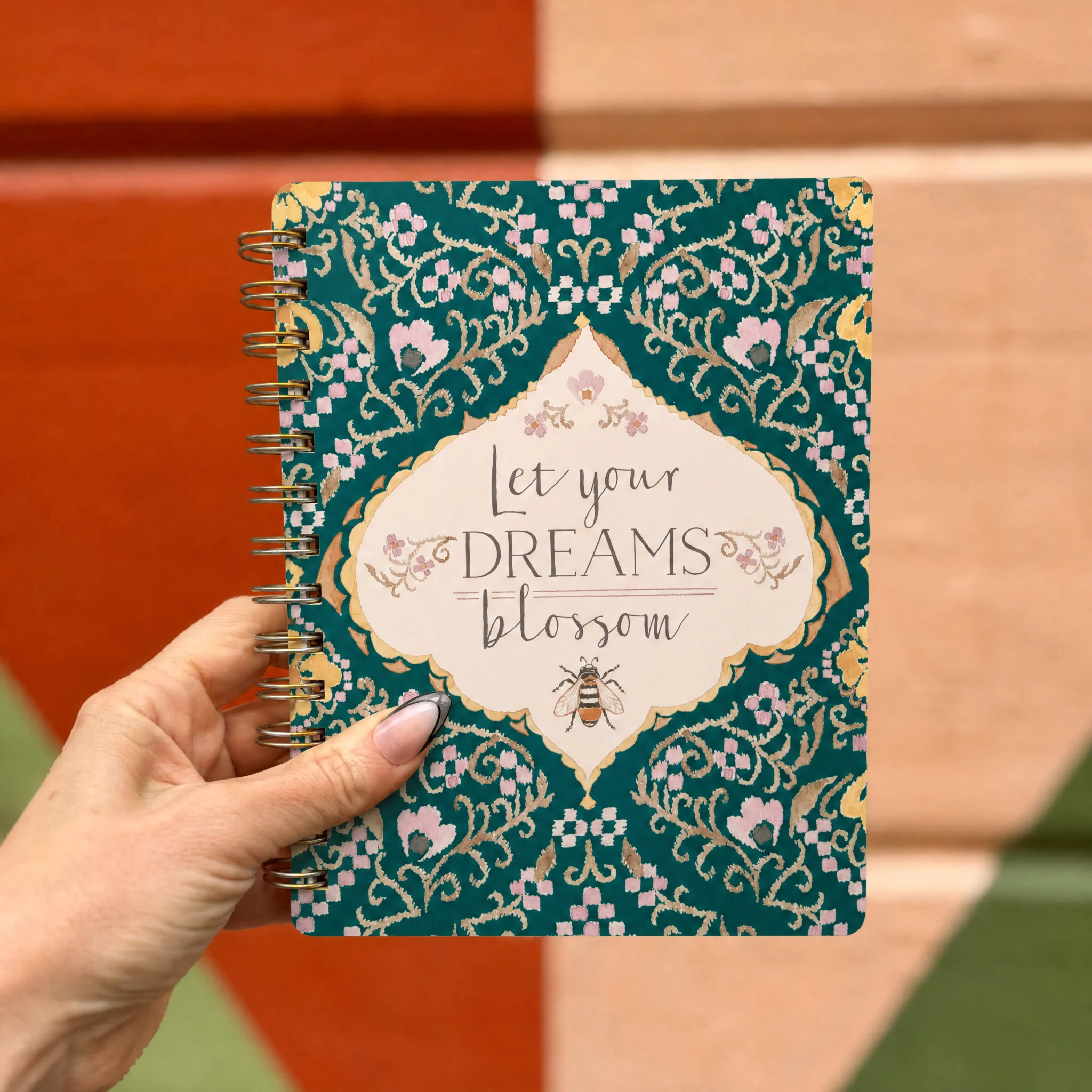 Let Your Dreams Blossom Spiral Notebook | Art on Both Sides | 9" x 7" | 120 Lined Pages