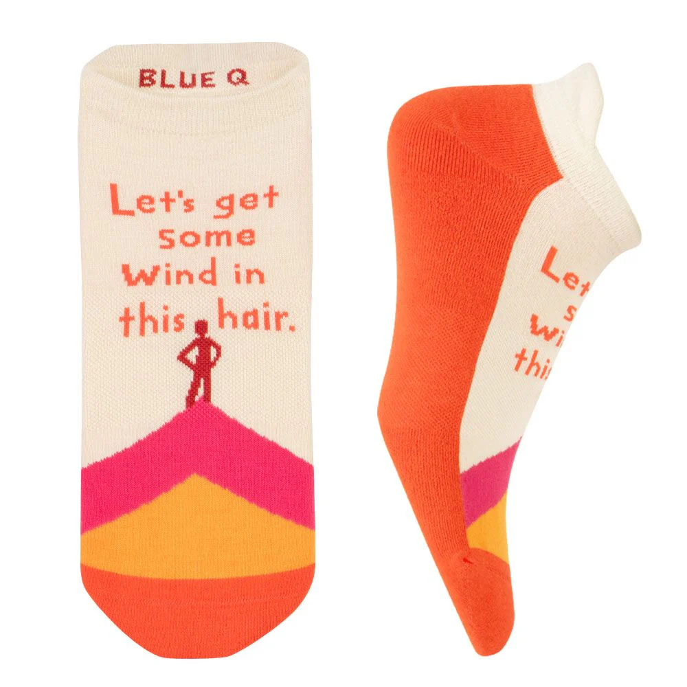 Let's Get Some Wind In This Hair Unisex Sneaker Socks [2 Size Options] | BlueQ at GetBullish - Image 2