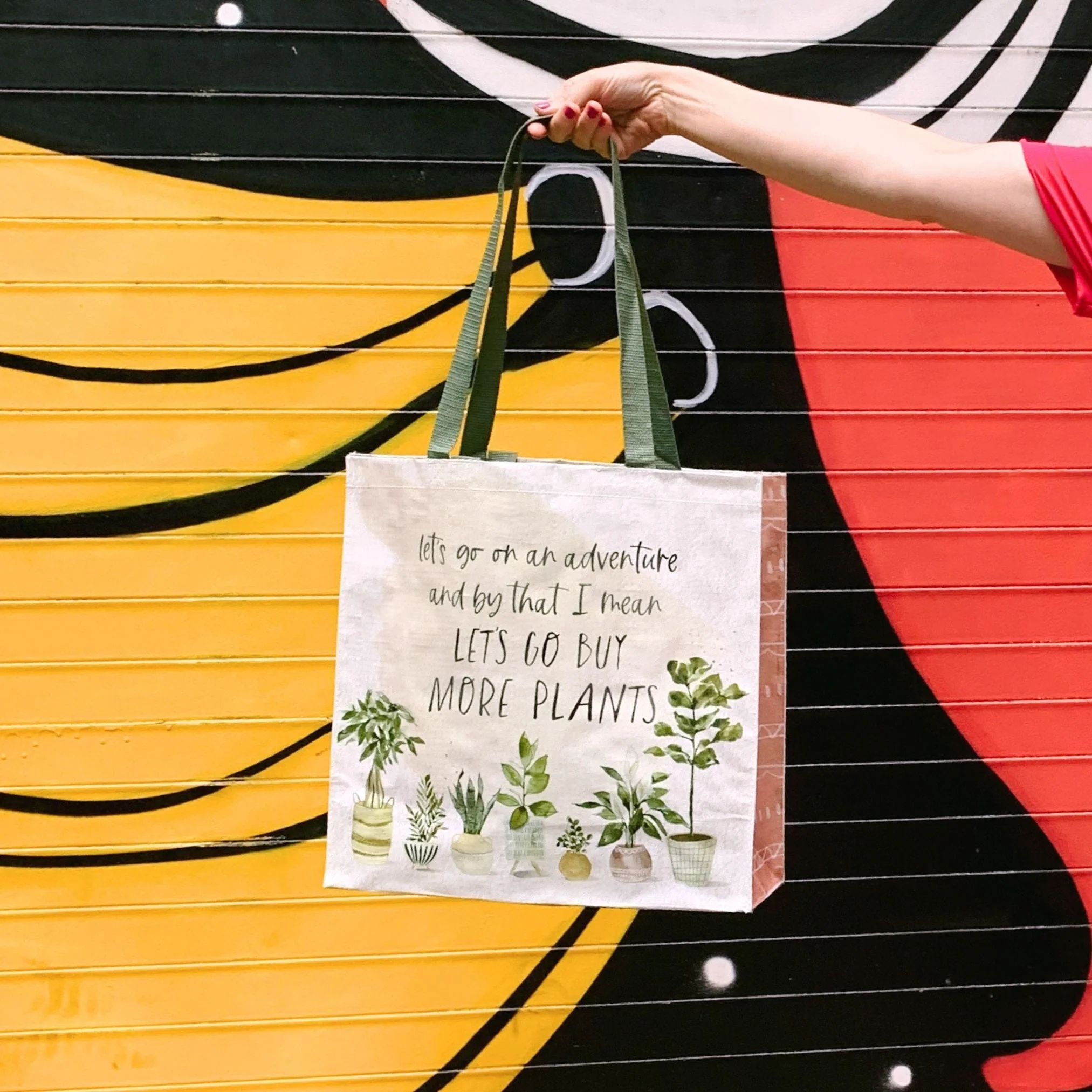 Let's Go Buy More Plants Market Tote Bag | 15.50" x 15.25" x 6" - Image 2