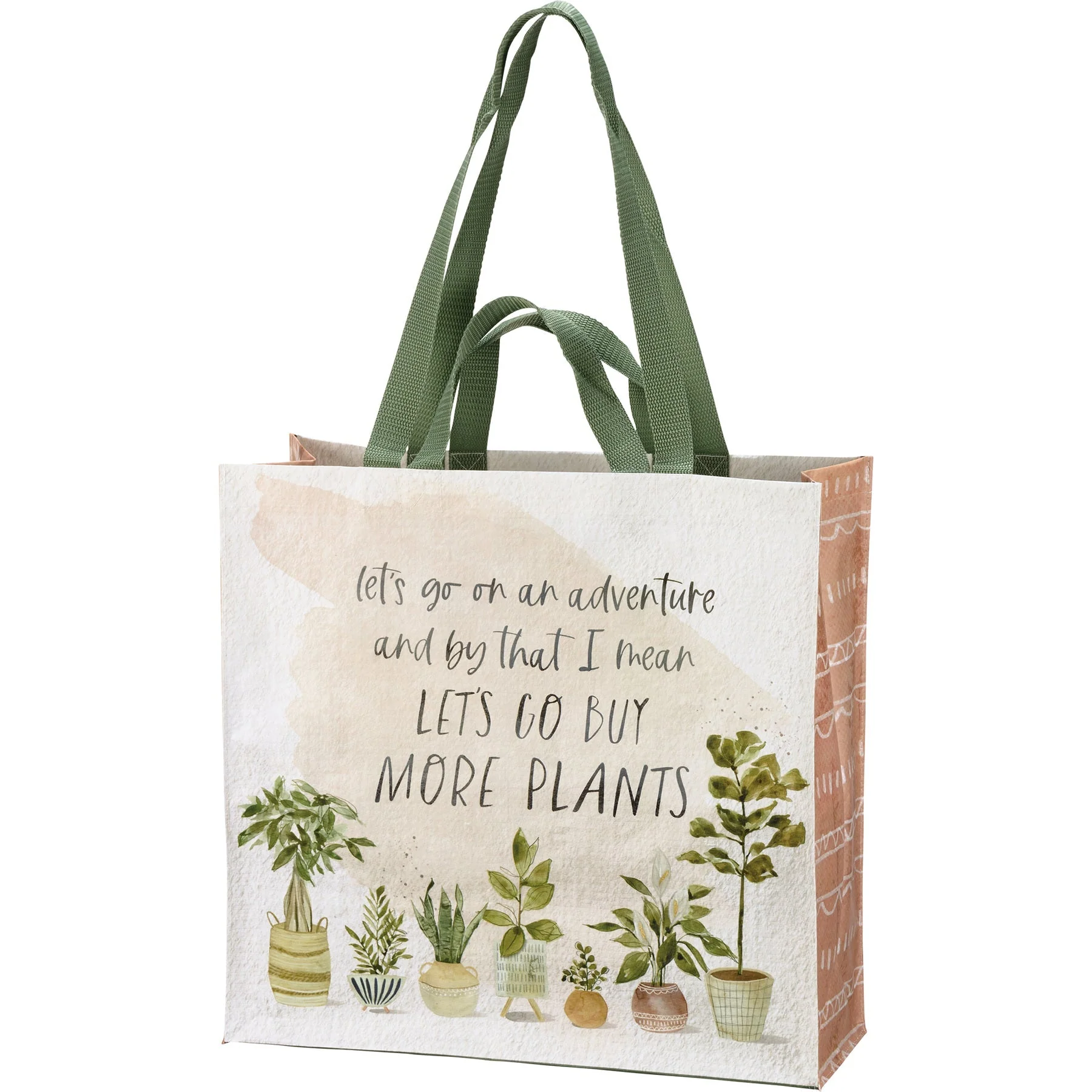 Let's Go Buy More Plants Market Tote Bag | 15.50" x 15.25" x 6" - Image 3