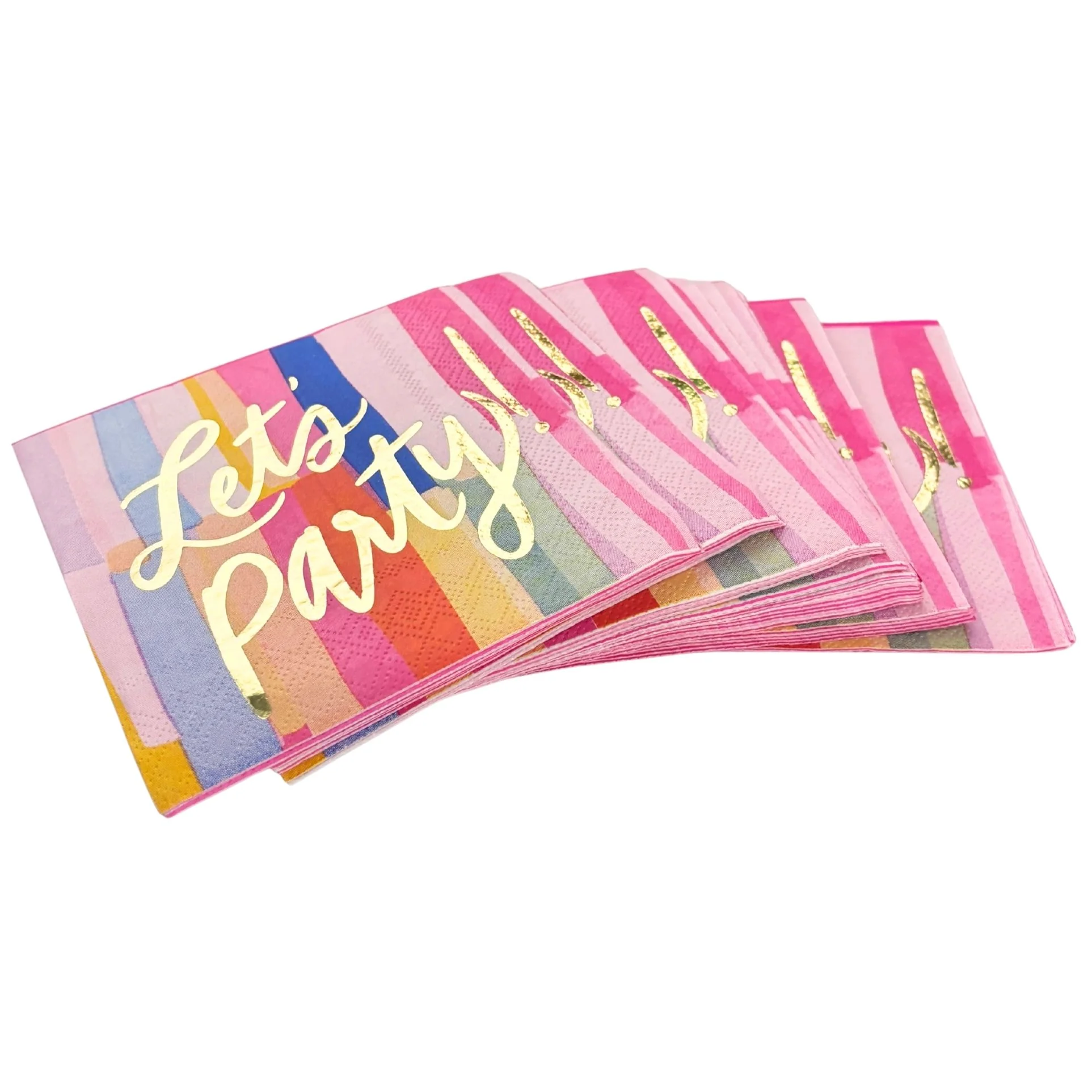 Let's Party Beverage Napkins | Cocktail Party Napkin | 5" Square - Image 2