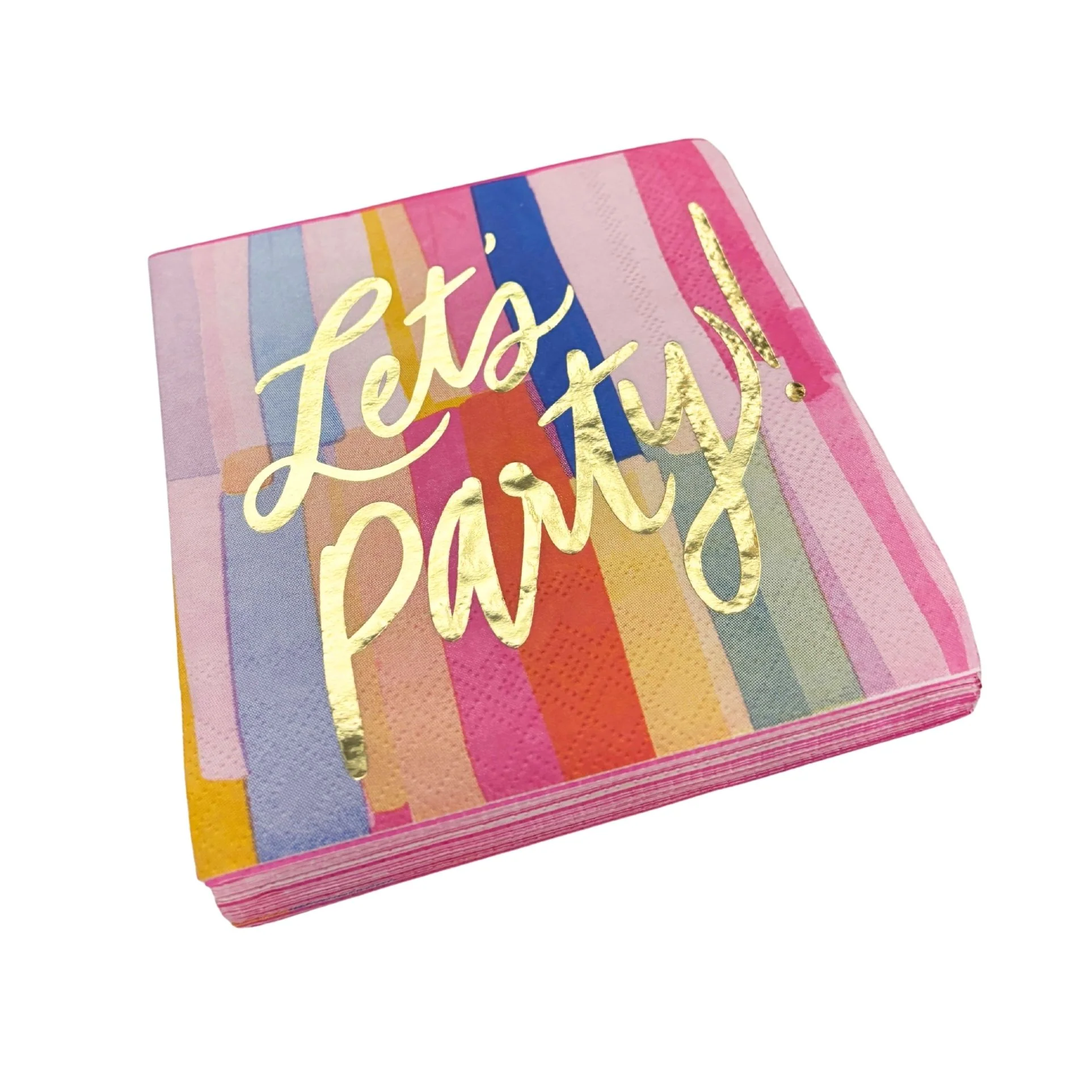 Let's Party Beverage Napkins | Cocktail Party Napkin | 5" Square - Image 4