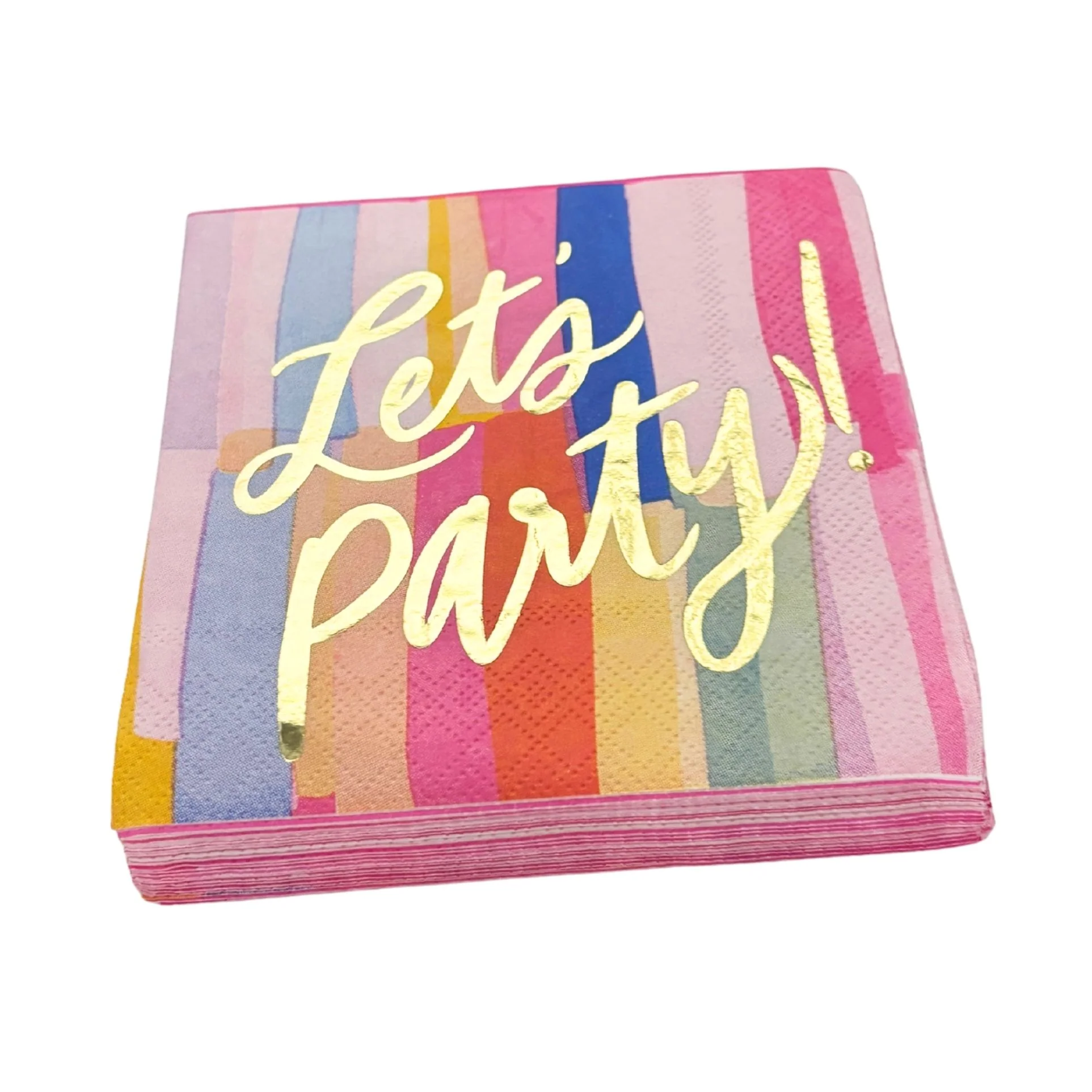 Let's Party Beverage Napkins | Cocktail Party Napkin | 5" Square - Image 6