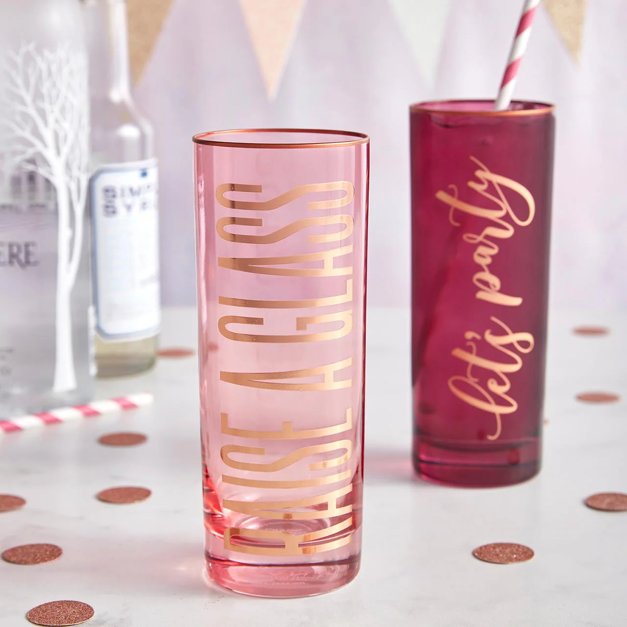 Let's Party Collins Cocktail Glass in Magenta | 17 oz. - Image 3