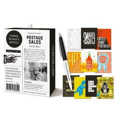 Letter Writer's Stationery Set "Mighty Kit"  | Letter-Writing Kit with Greeting Cards, Postcards, Pen, Rubber Stamp - Image 3