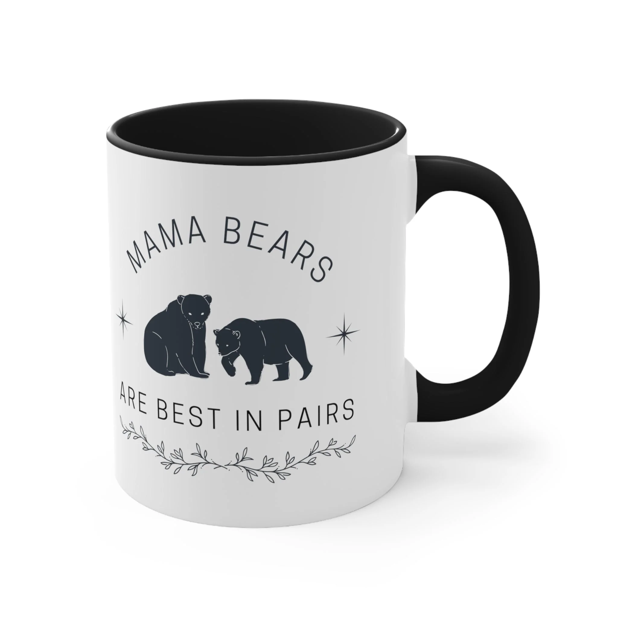 LGBT Moms "Mama Bears are Best in Pairs" Accent Coffee Mug, 11oz | Mothers Day Lesbian Moms LGBTQ Pride - Image 4