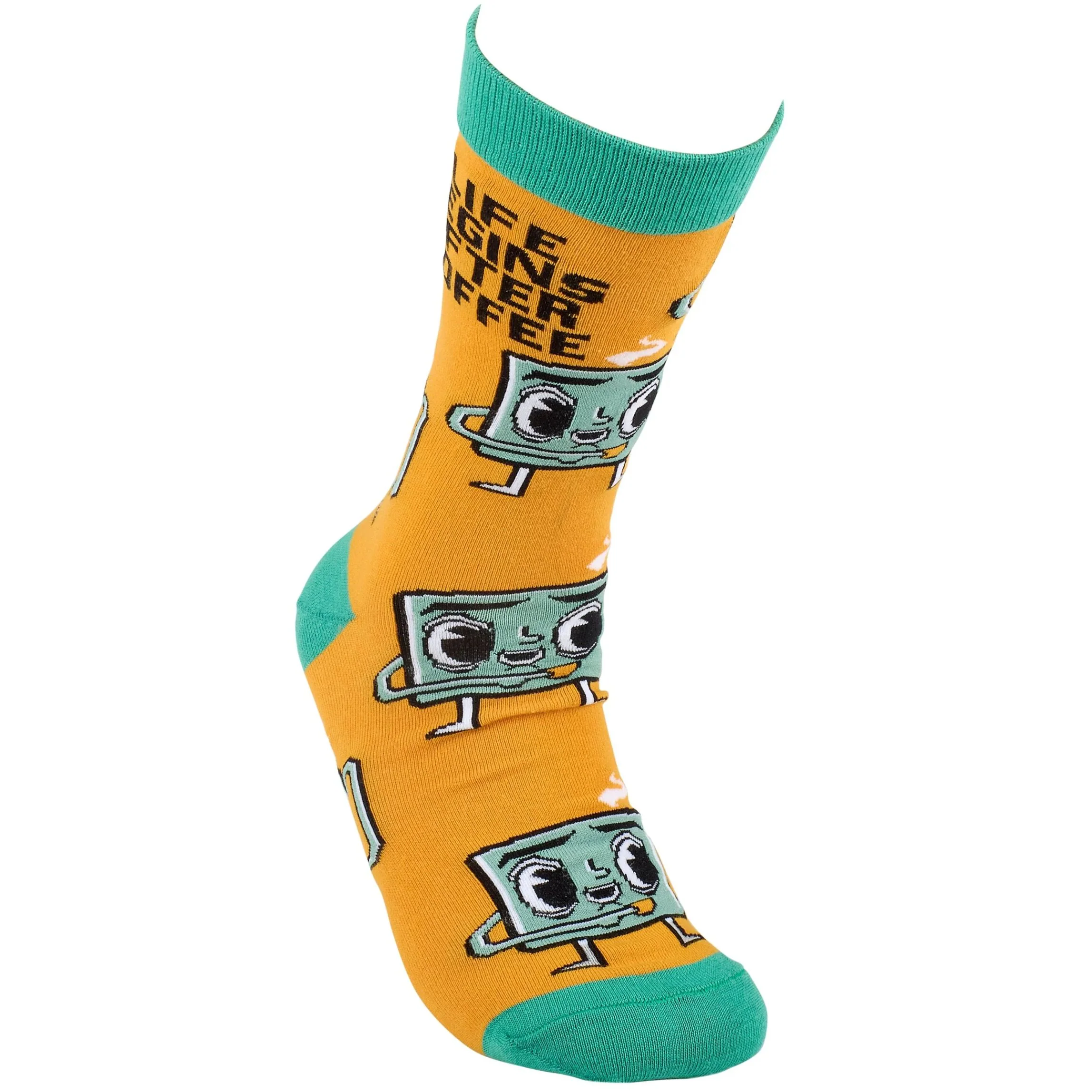 Life Begins After Coffee Socks | Retro Coffee Cup Socks | Funny Coffee Lover Gift - Image 3